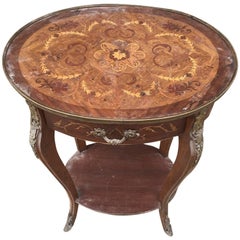 Unusual Antique French Inlaid Bedside Table, Louis XV