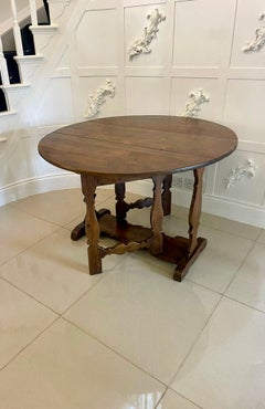 Unusual Antique George III Pine Drop Leaf Table