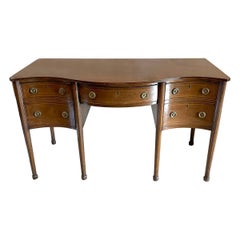 Unusual Antique George III Quality Mahogany Serpentine Shaped Sideboard