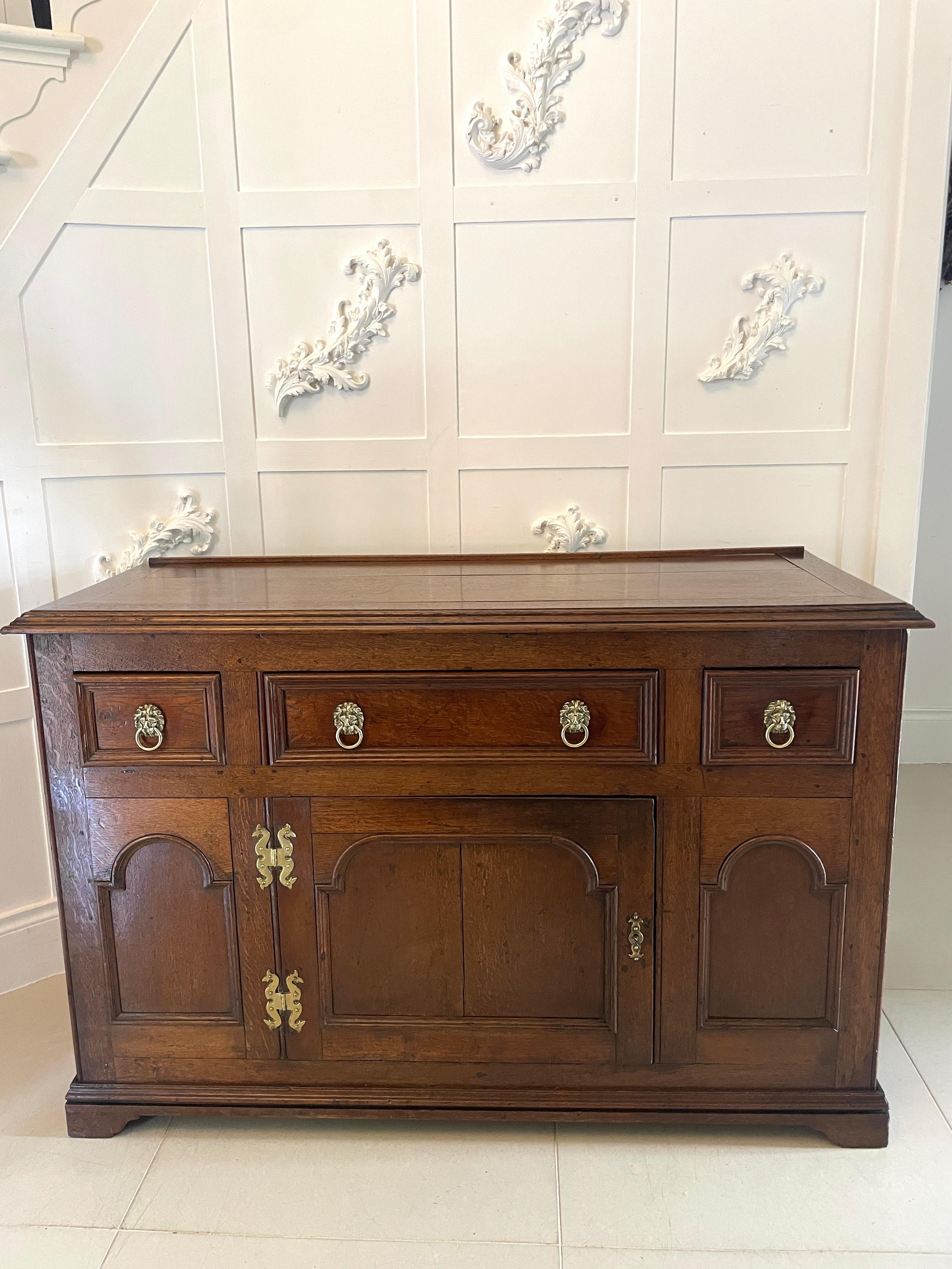 Unusual Antique George III Quality Oak Dresser Base 10