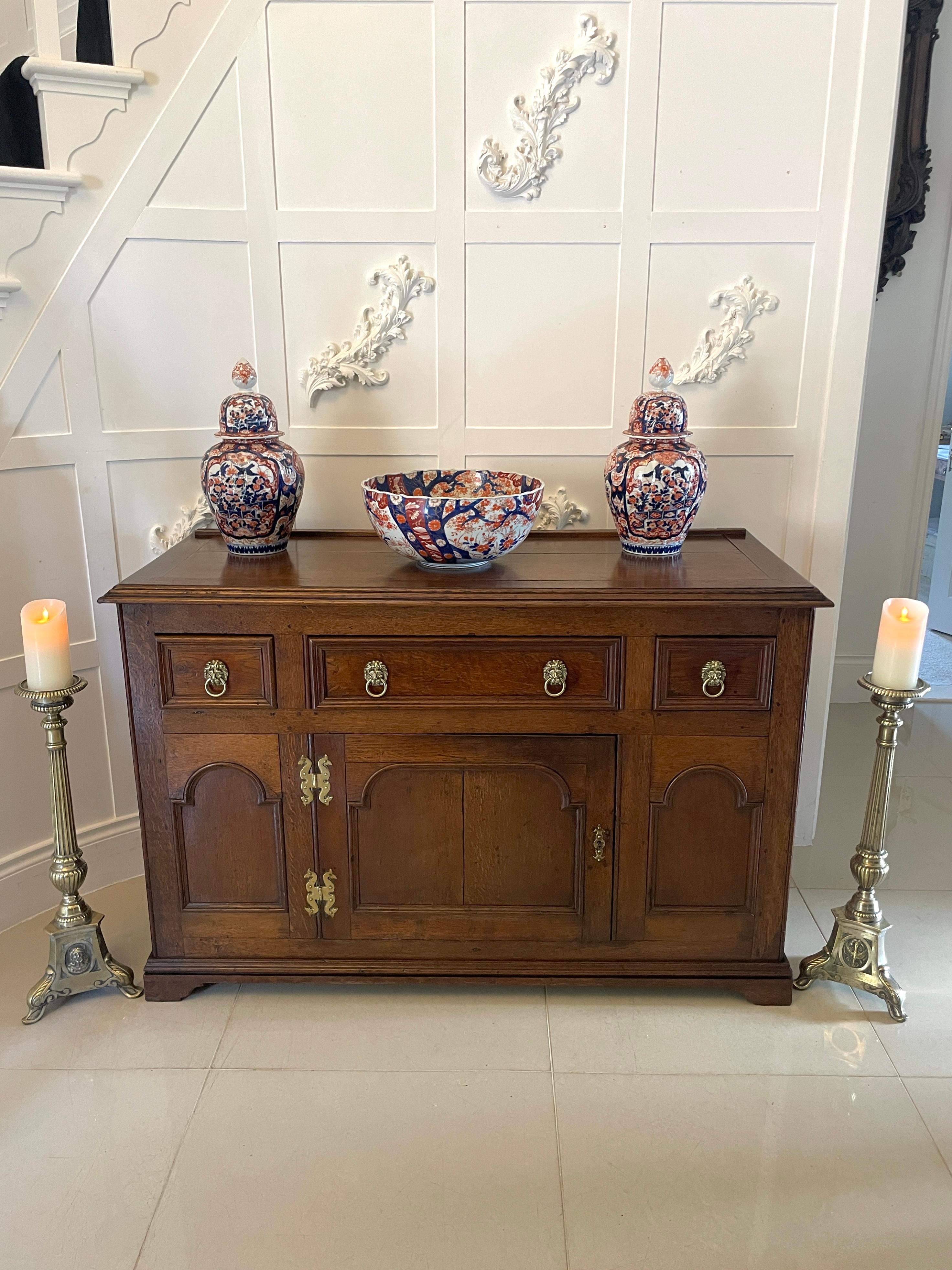English Unusual Antique George III Quality Oak Dresser Base