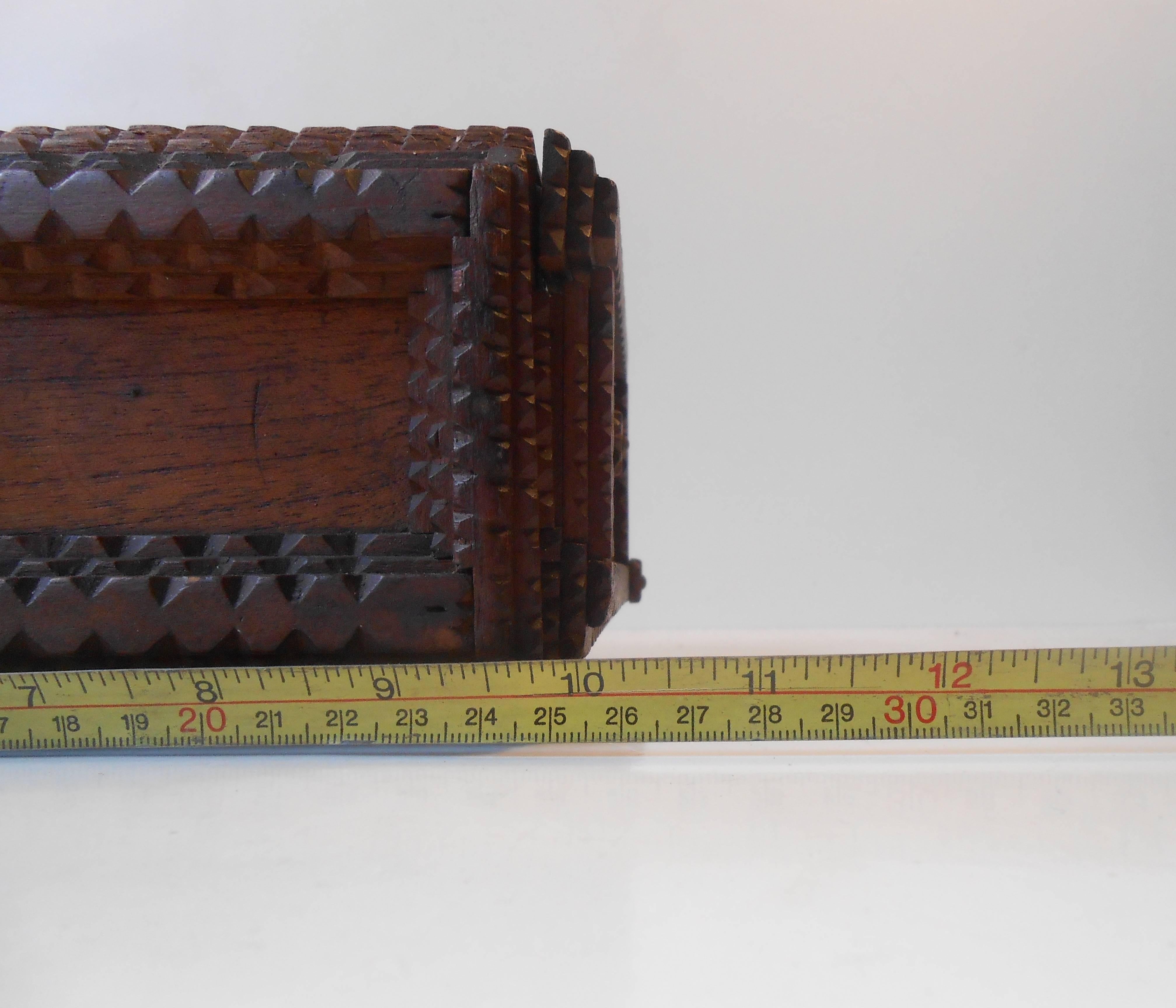 Unusual Antique Hand Carved German Volk Art Miniature Coffin, Box, circa 1900 2