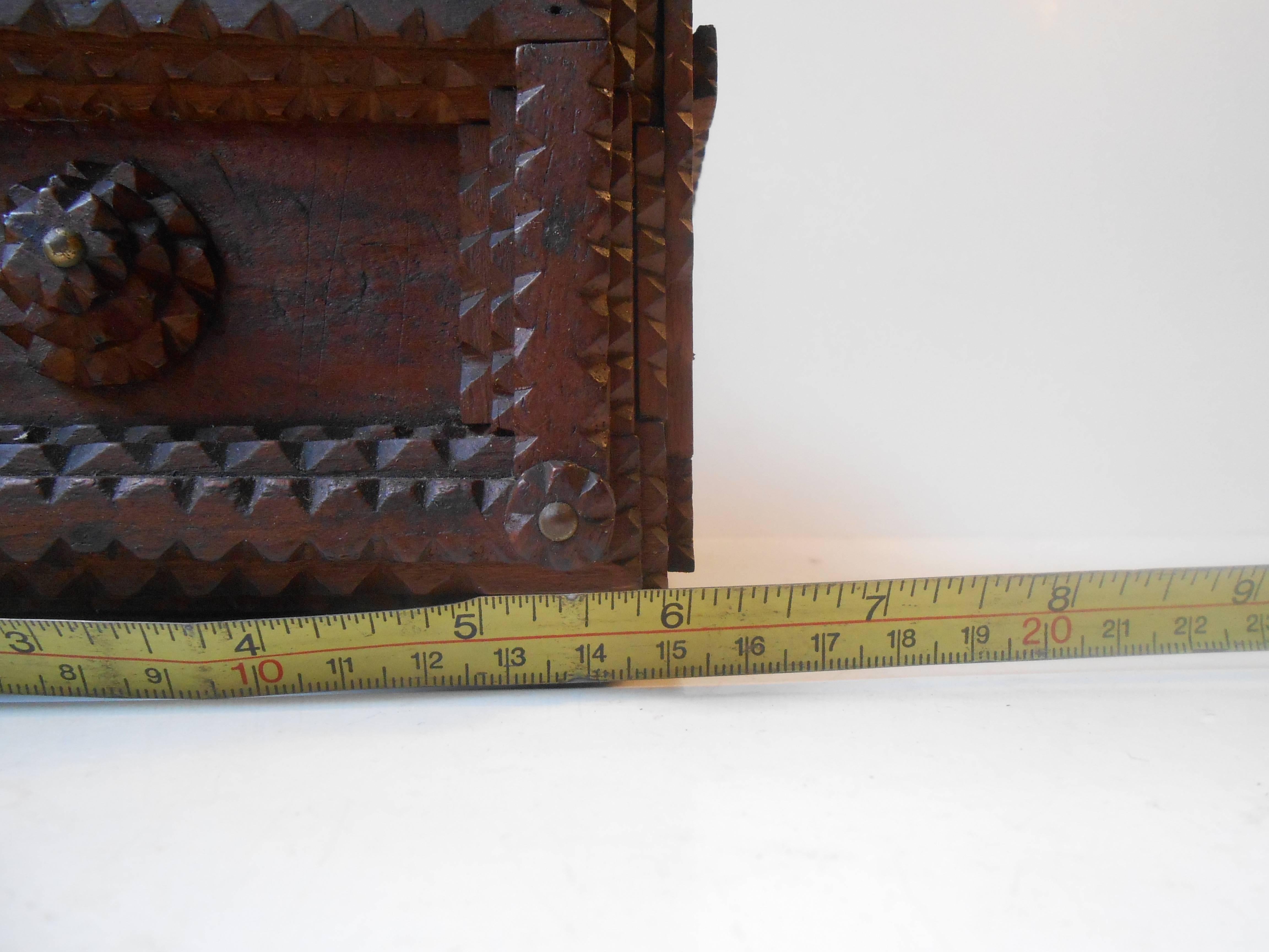 Unusual Antique Hand Carved German Volk Art Miniature Coffin, Box, circa 1900 1