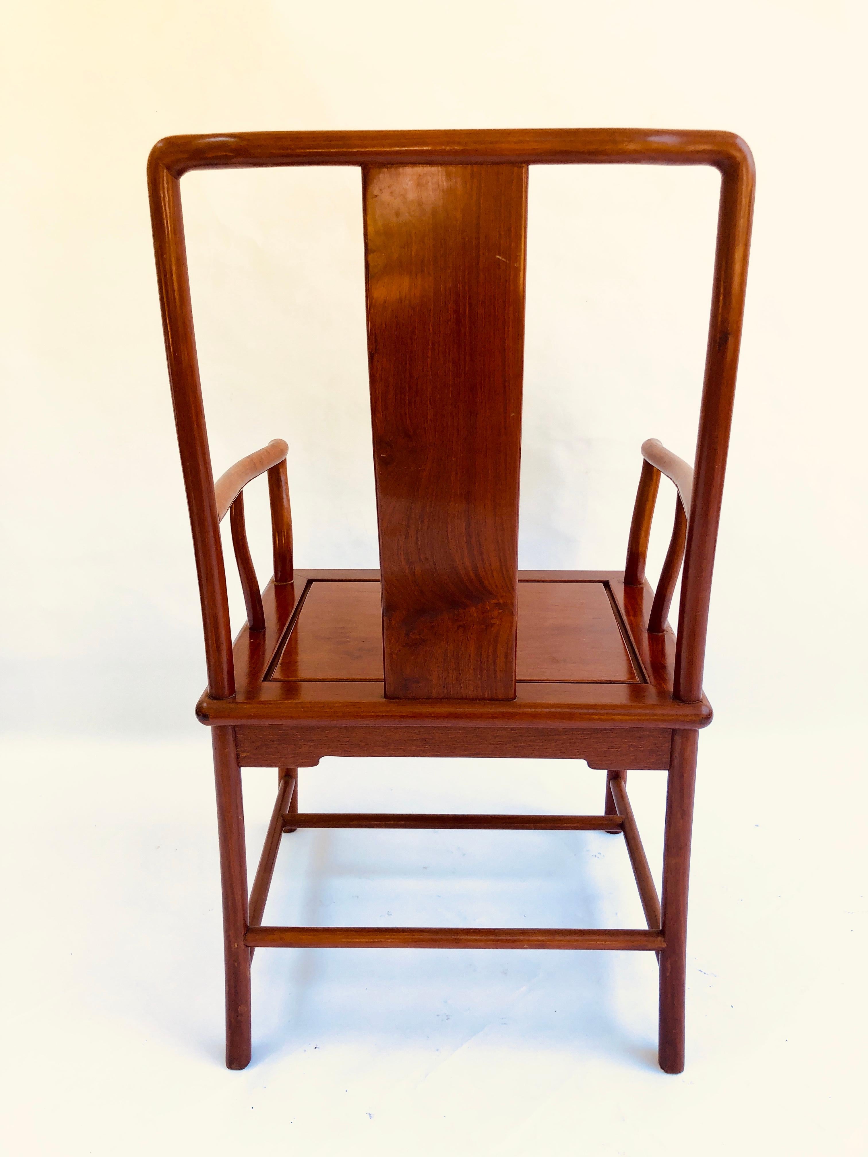 Unusual Antique Hardwood Chinese Armchair For Sale 4