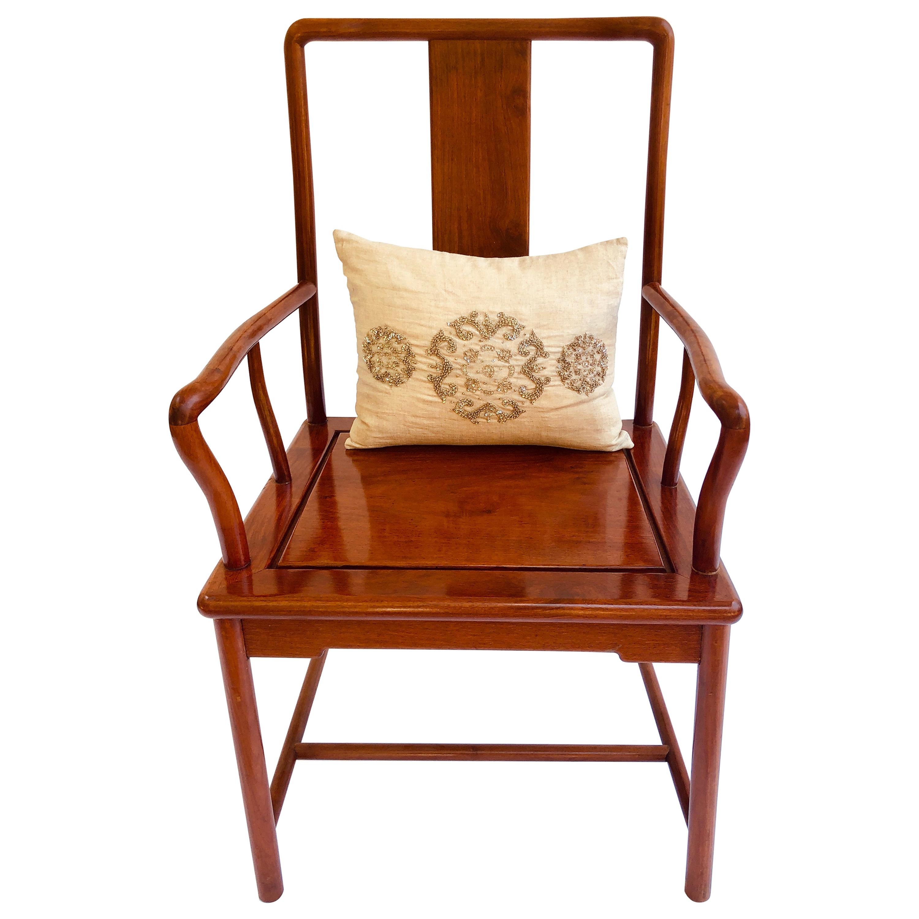 Unusual Antique Hardwood Chinese Armchair For Sale