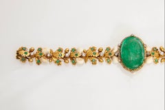 Bracelet ancien et inhabituel camée de chasse en émeraude
