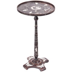 Unusual Antique Inlaid Chinese Wine or Lamp Table