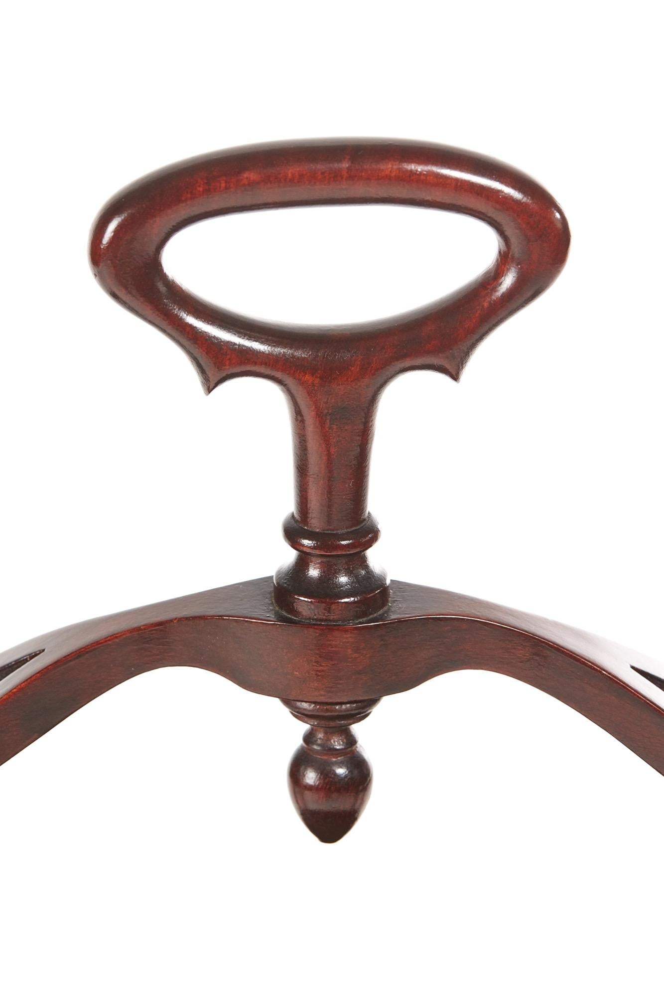 Inlay Unusual Antique Inlaid Mahogany 3 Tier Cake Stand For Sale