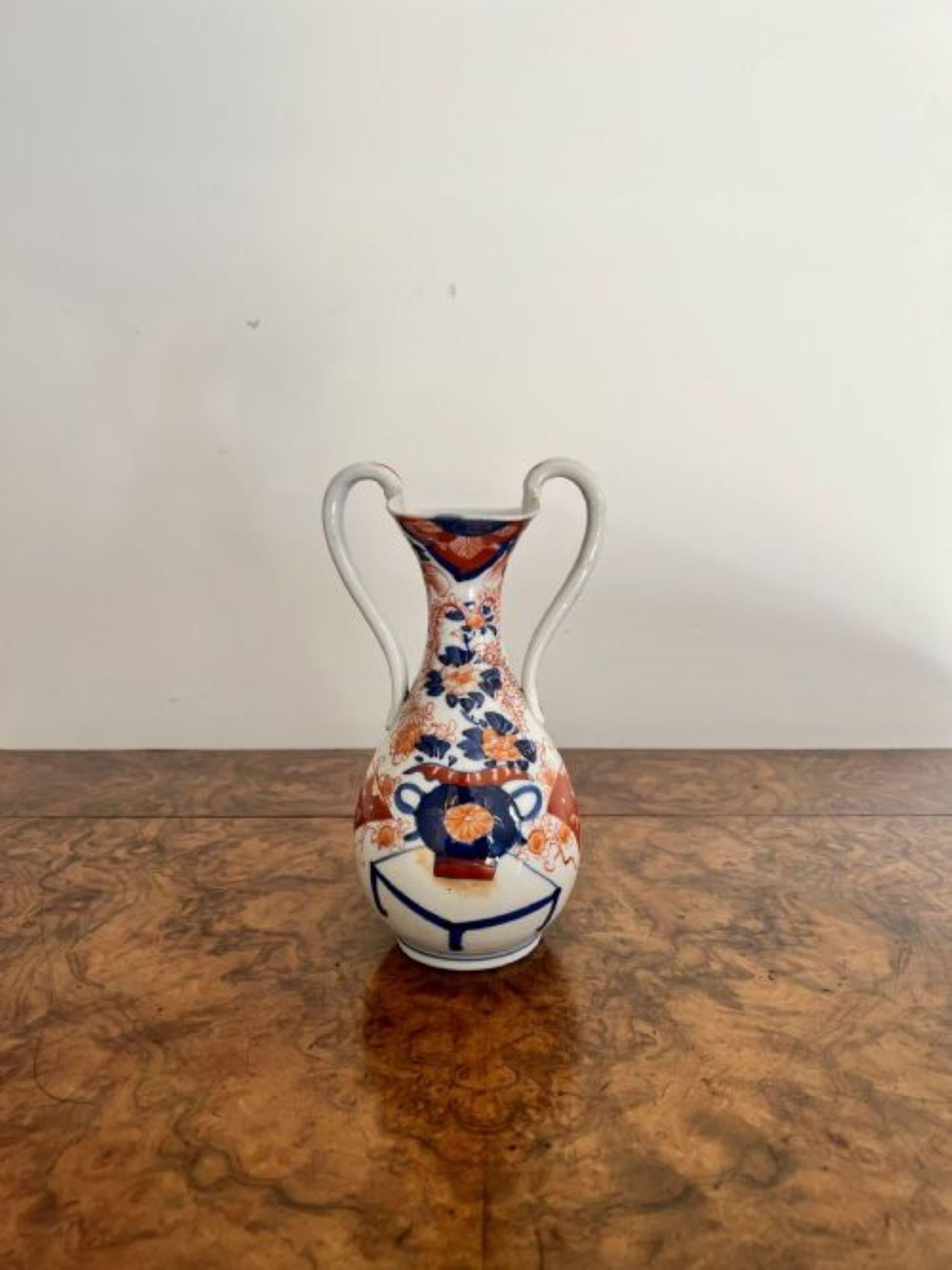 20th Century Unusual antique Japanese quality imari vase  For Sale
