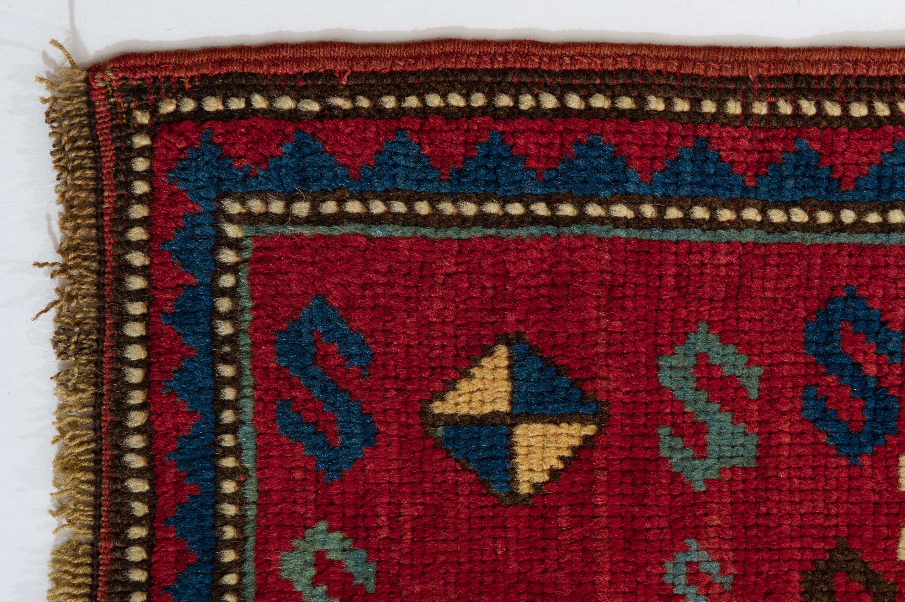 Wool Unusual Antique KAZAK Caucasian Carpet For Sale
