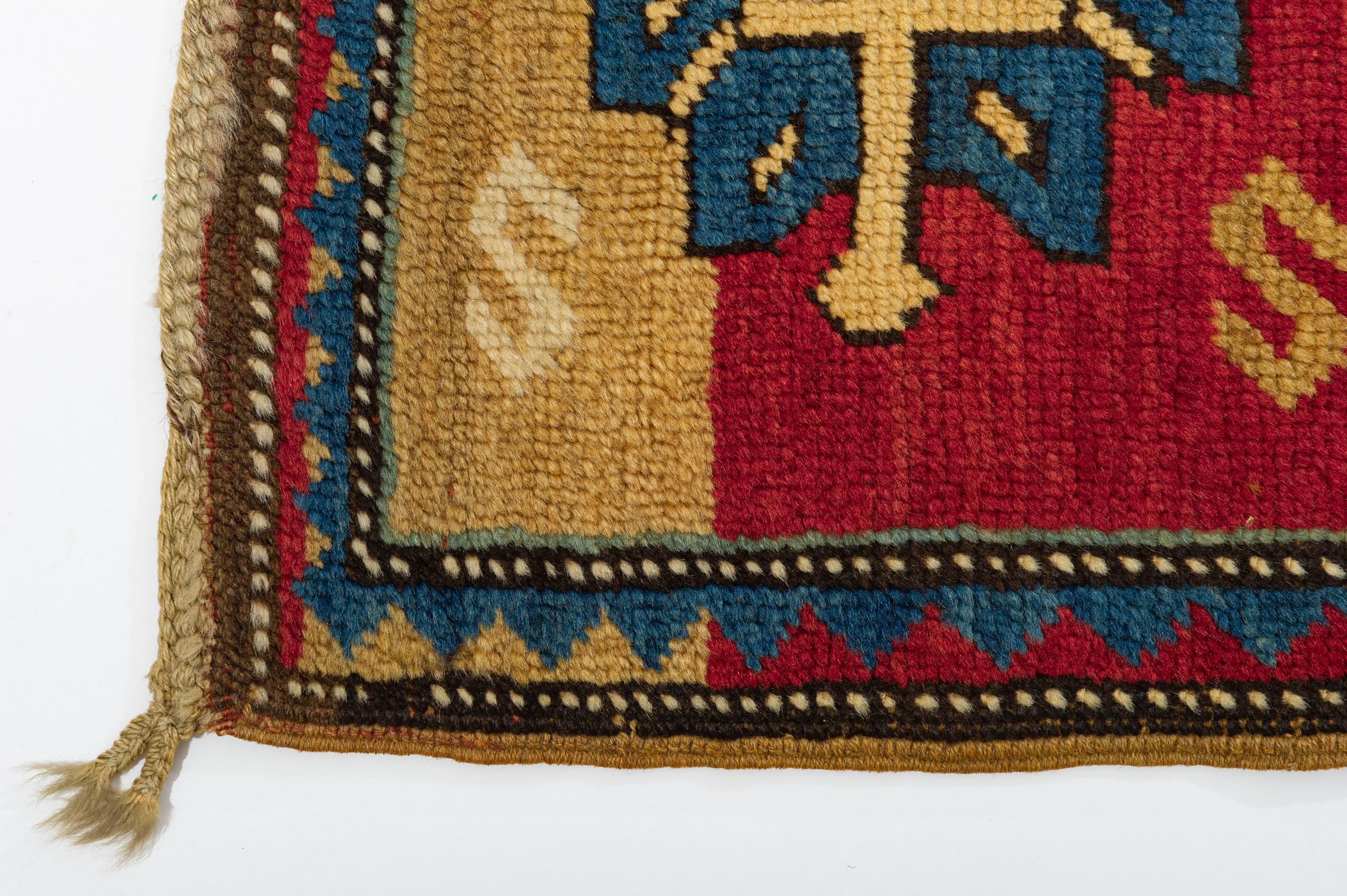 Unusual Antique KAZAK Caucasian Carpet For Sale 1