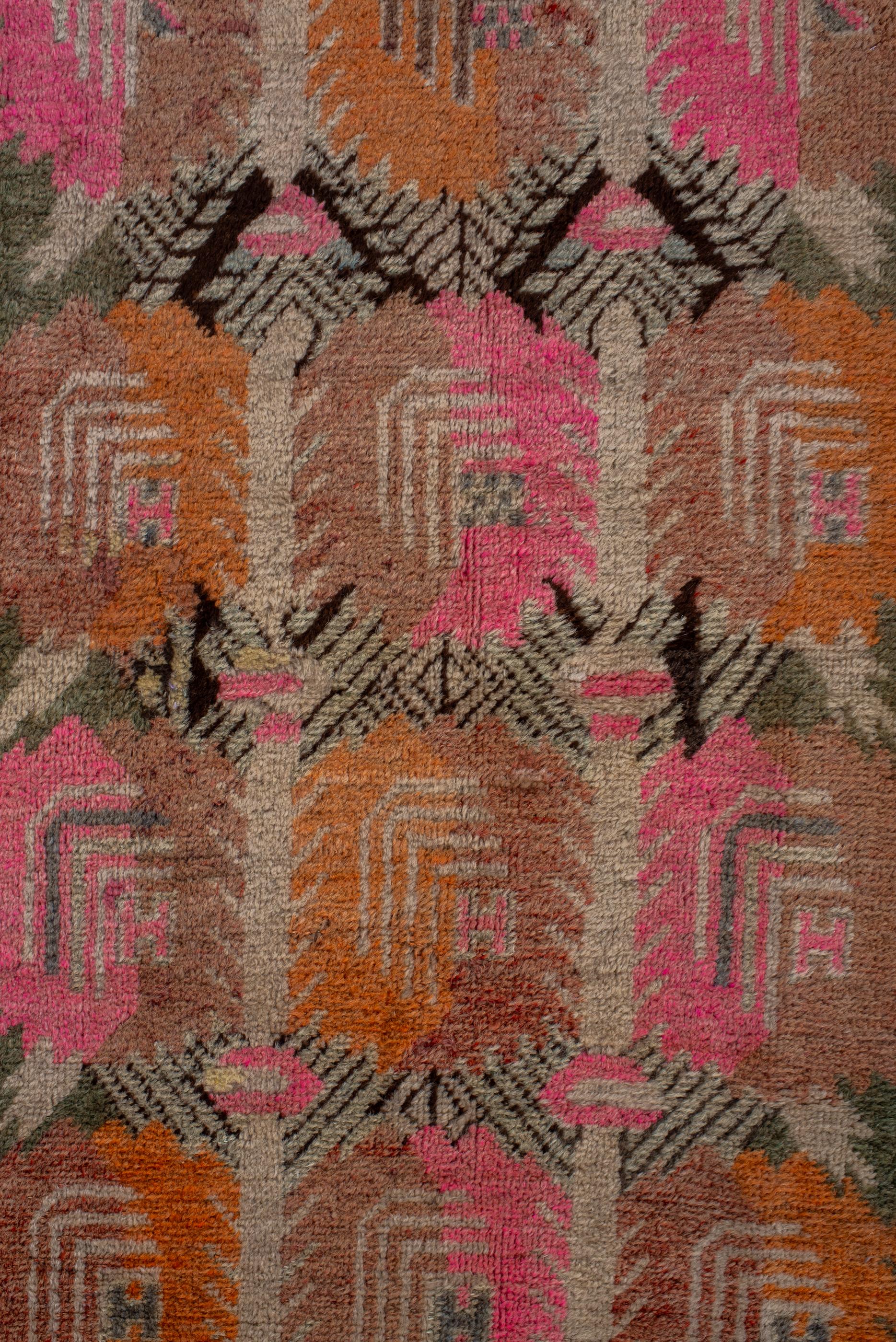 Hand-Knotted Unusual Antique Khotan with Colorful Details For Sale