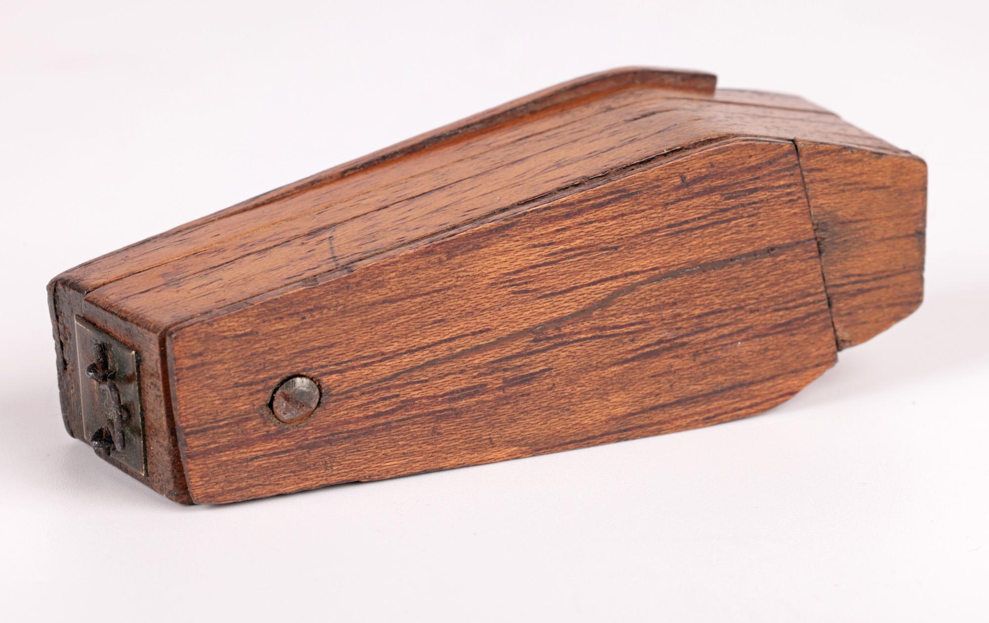Unusual Antique Late Victorian Wooden Novelty Coffin Snuff Box 2