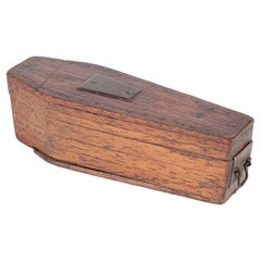 Unusual Antique Late Victorian Wooden Novelty Coffin Snuff Box