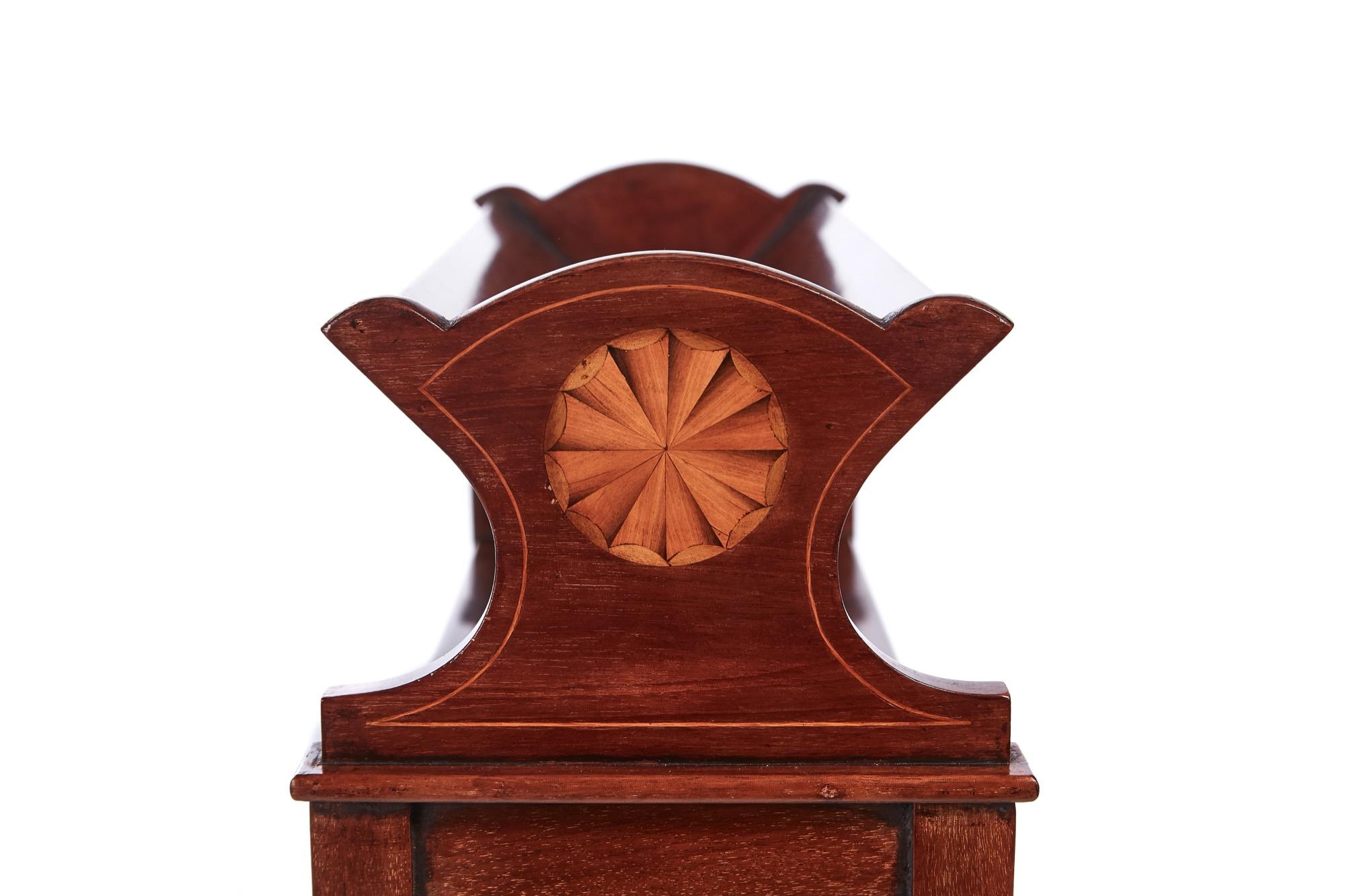 20th Century Unusual Antique Mahogany Inlaid Book Trough