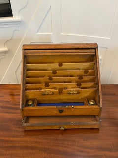 Unusual Antique Oak Stationery Cabinet