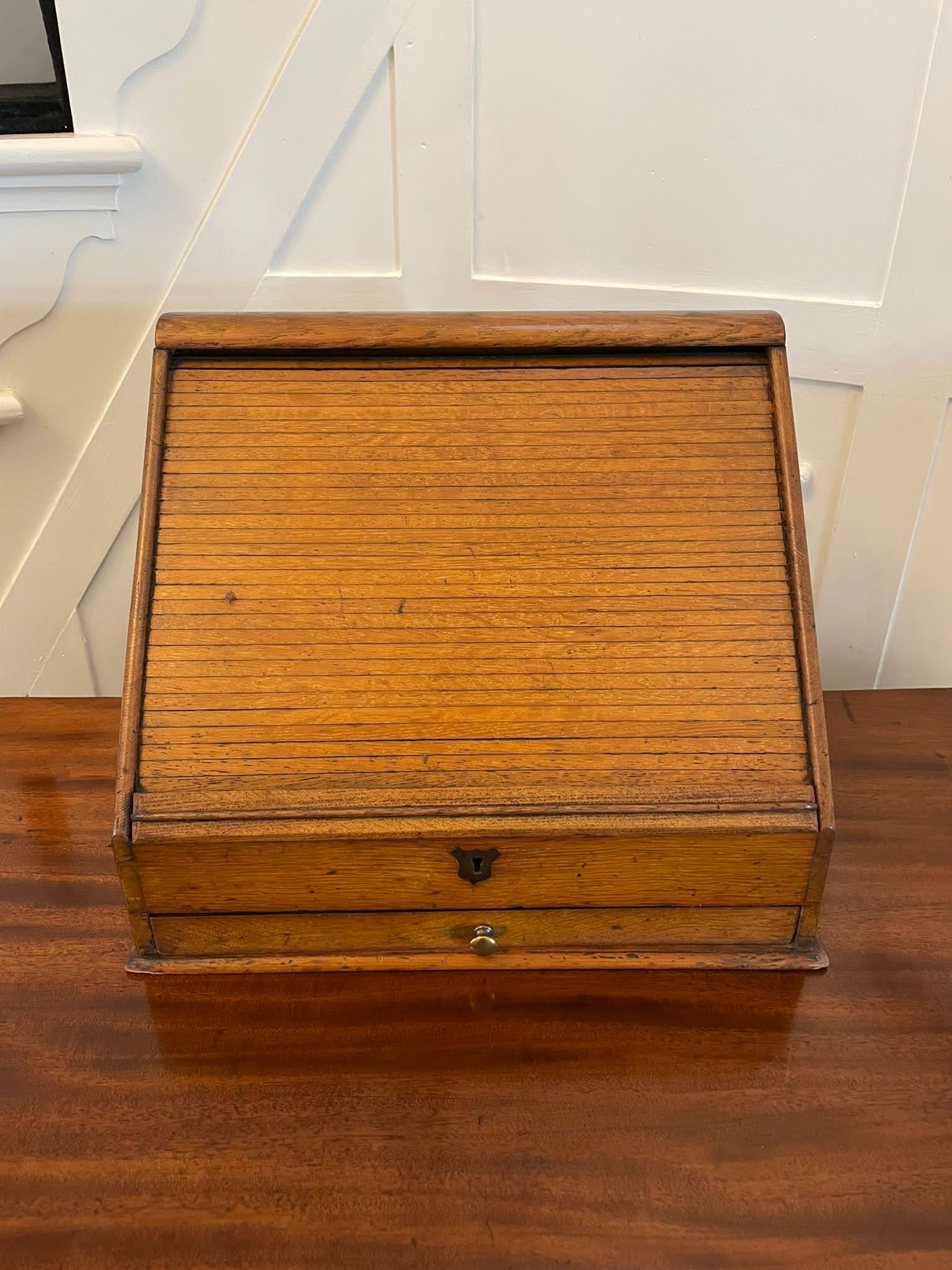 19th Century Unusual Antique Oak Stationery Cabinet For Sale