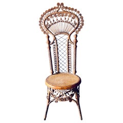 Unusual Antique Peacock-Style Wicker Chair, Continental Europe, circa 1900–1910