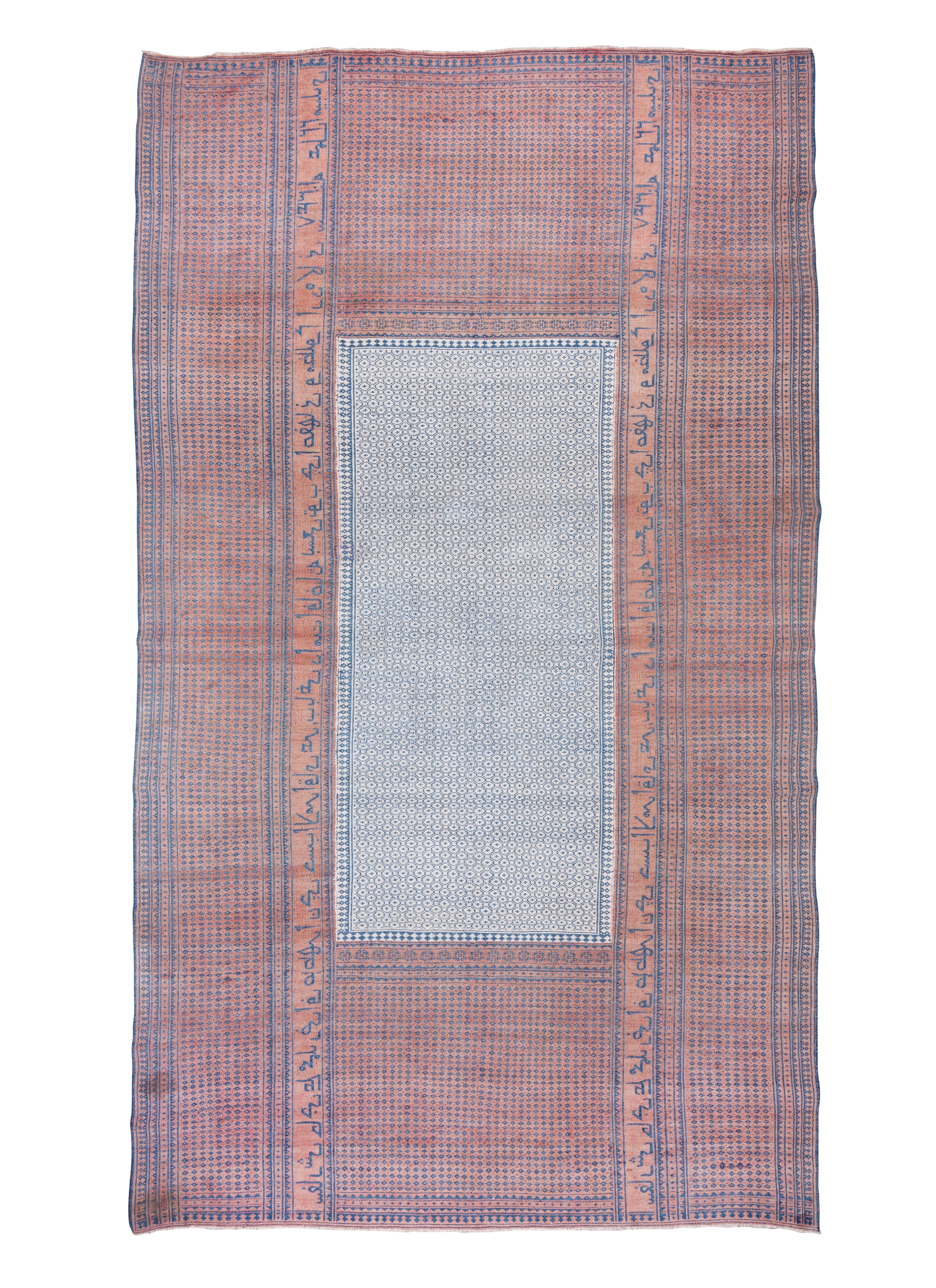 Insolite tapis persan ancien à tissage plat, palette bleue et rose, vers les années 1930 en vente 1