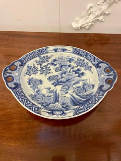 Unusual Antique Quality Japanese Blue and White Imari Dish