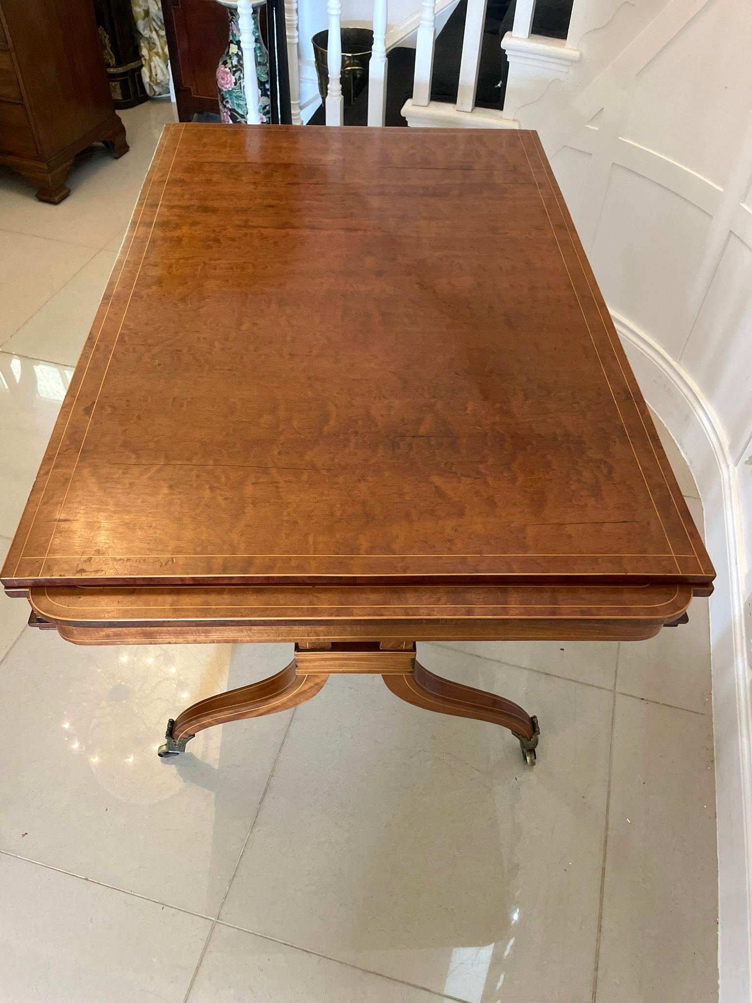 Unusual Antique Quality Mahogany And Satinwood Freestanding Sofa/Dining Table For Sale 2