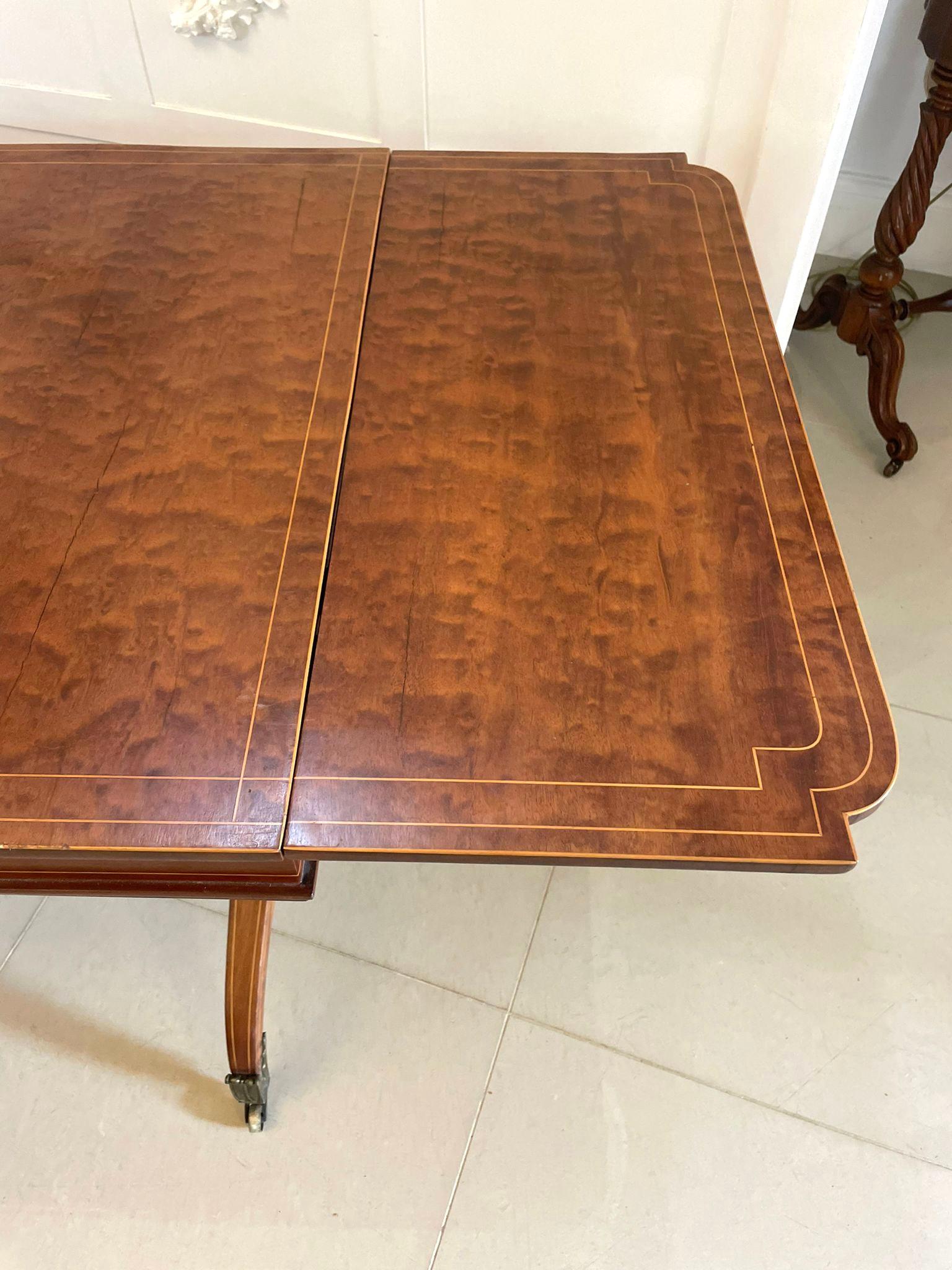 Unusual Antique Quality Mahogany And Satinwood Freestanding Sofa/Dining Table For Sale 3