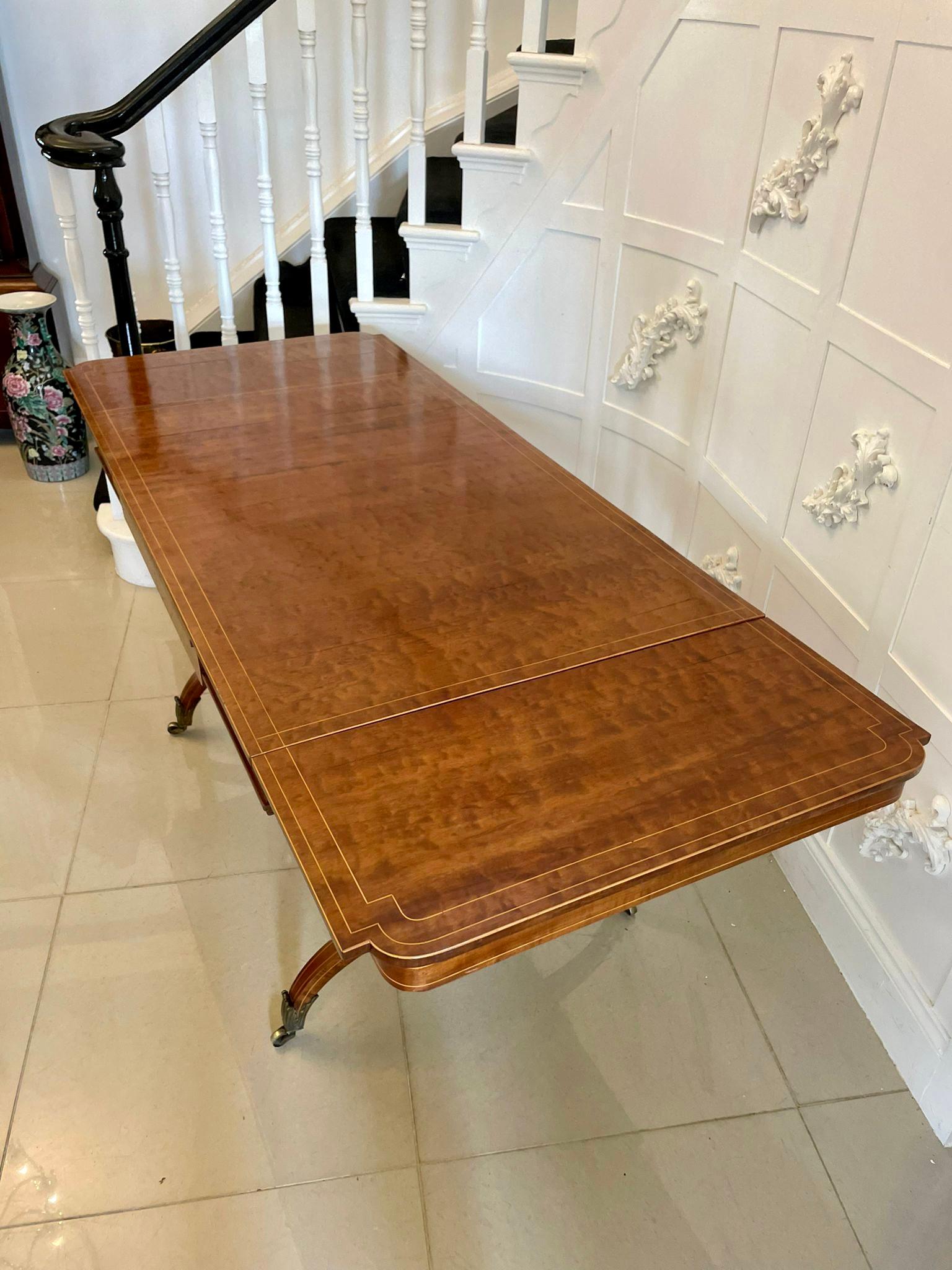 Unusual Antique Quality Mahogany And Satinwood Freestanding Sofa/Dining Table For Sale 4