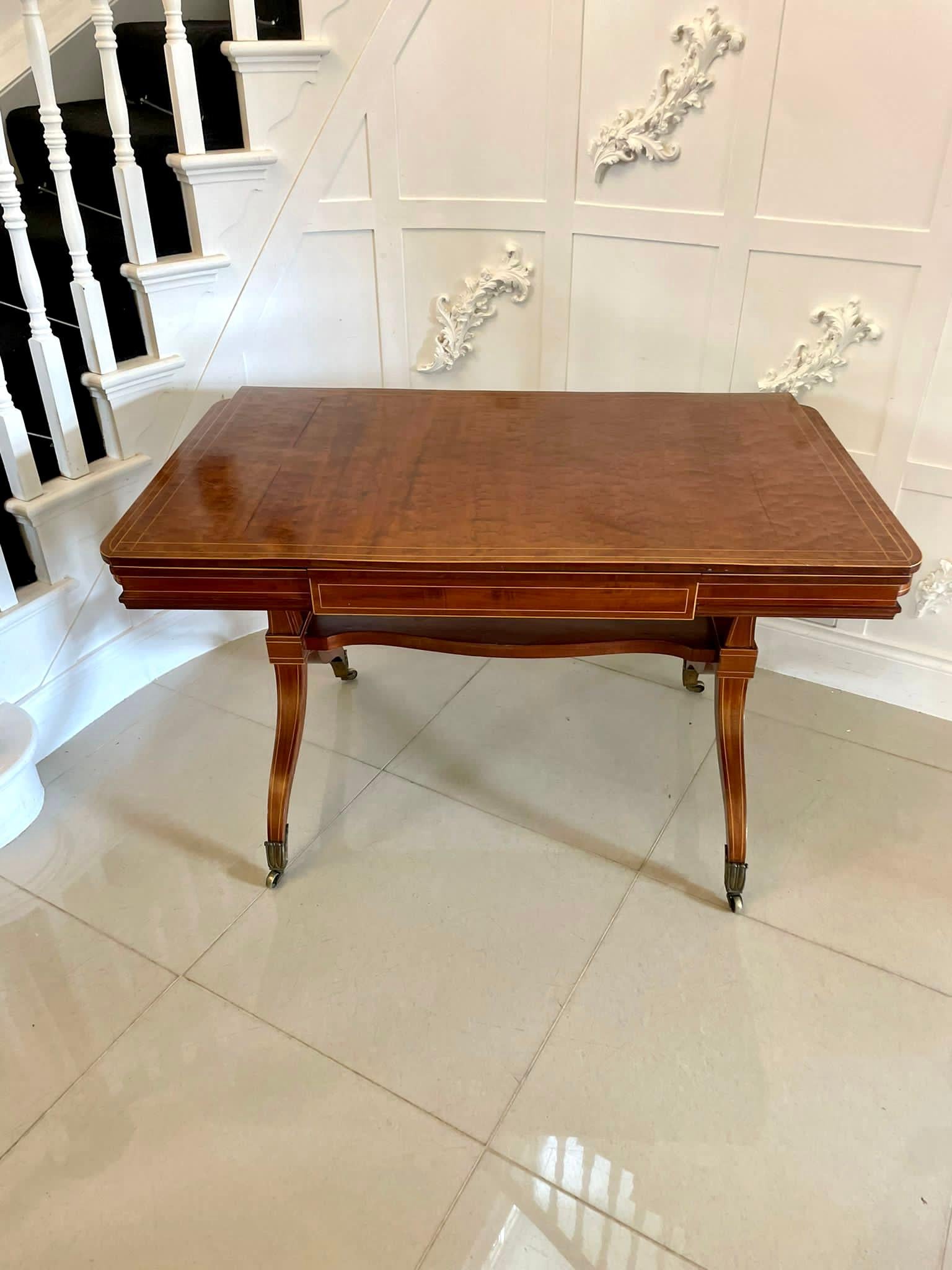 Regency Unusual Antique Quality Mahogany And Satinwood Freestanding Sofa/Dining Table For Sale