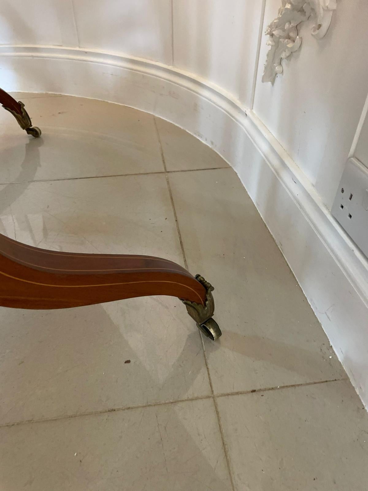 English Unusual Antique Quality Mahogany And Satinwood Freestanding Sofa/Dining Table For Sale