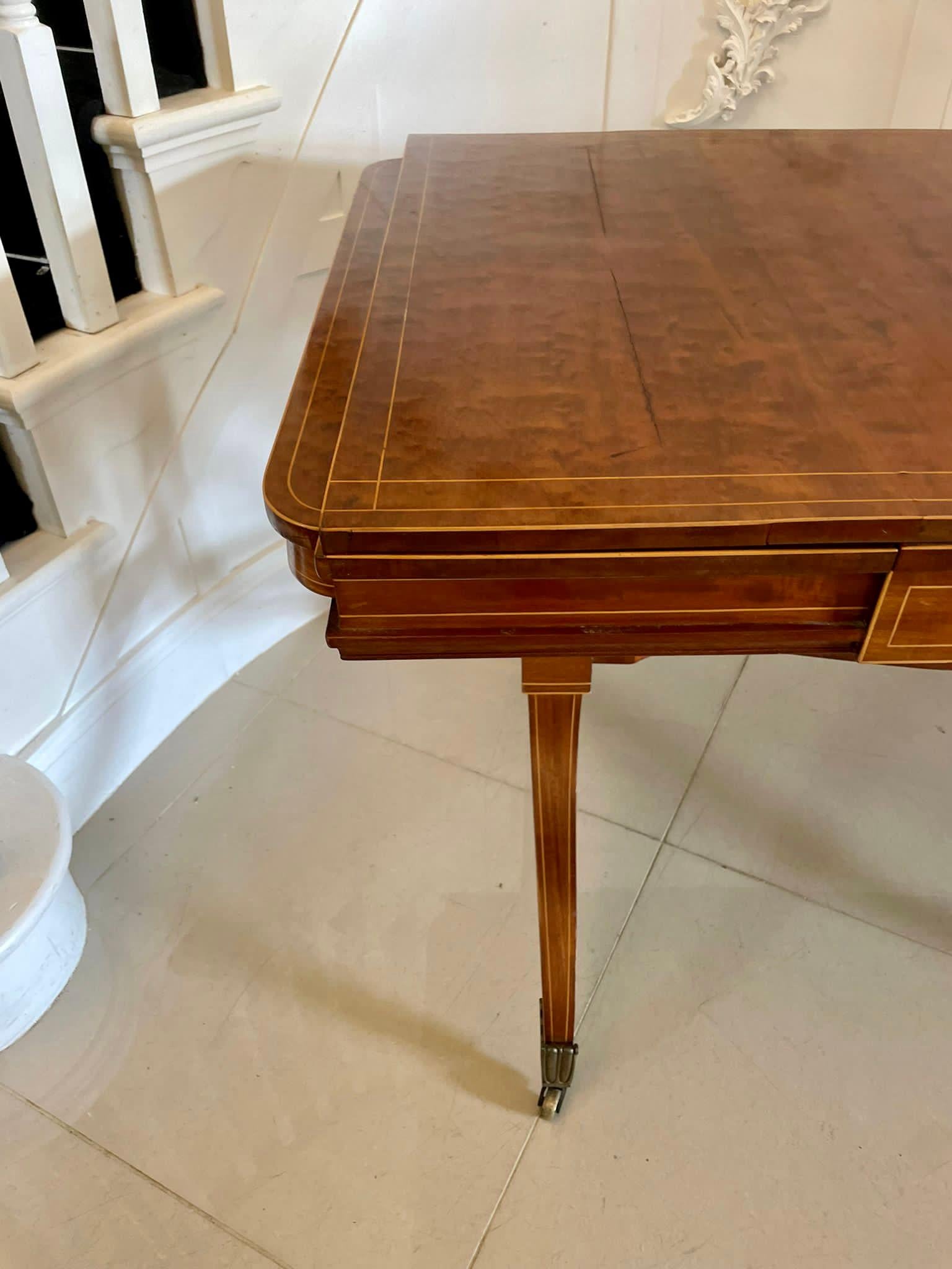 Inlay Unusual Antique Quality Mahogany And Satinwood Freestanding Sofa/Dining Table For Sale