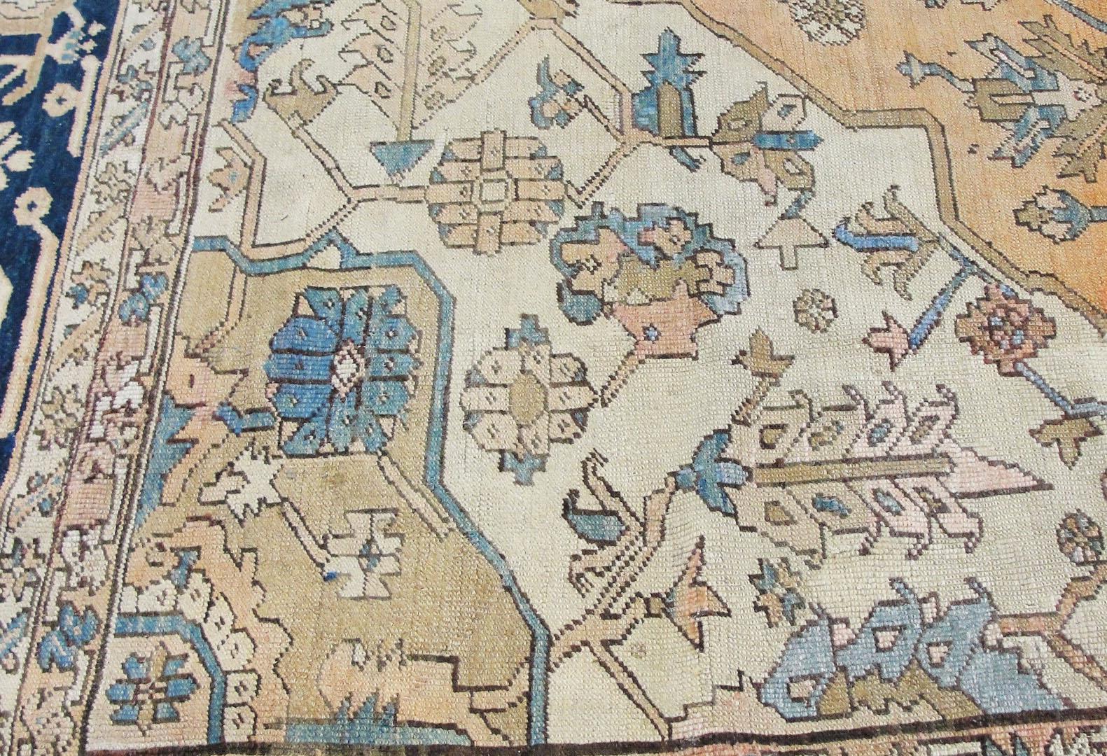 Hand-Knotted Antique Persian Serapi Carpet