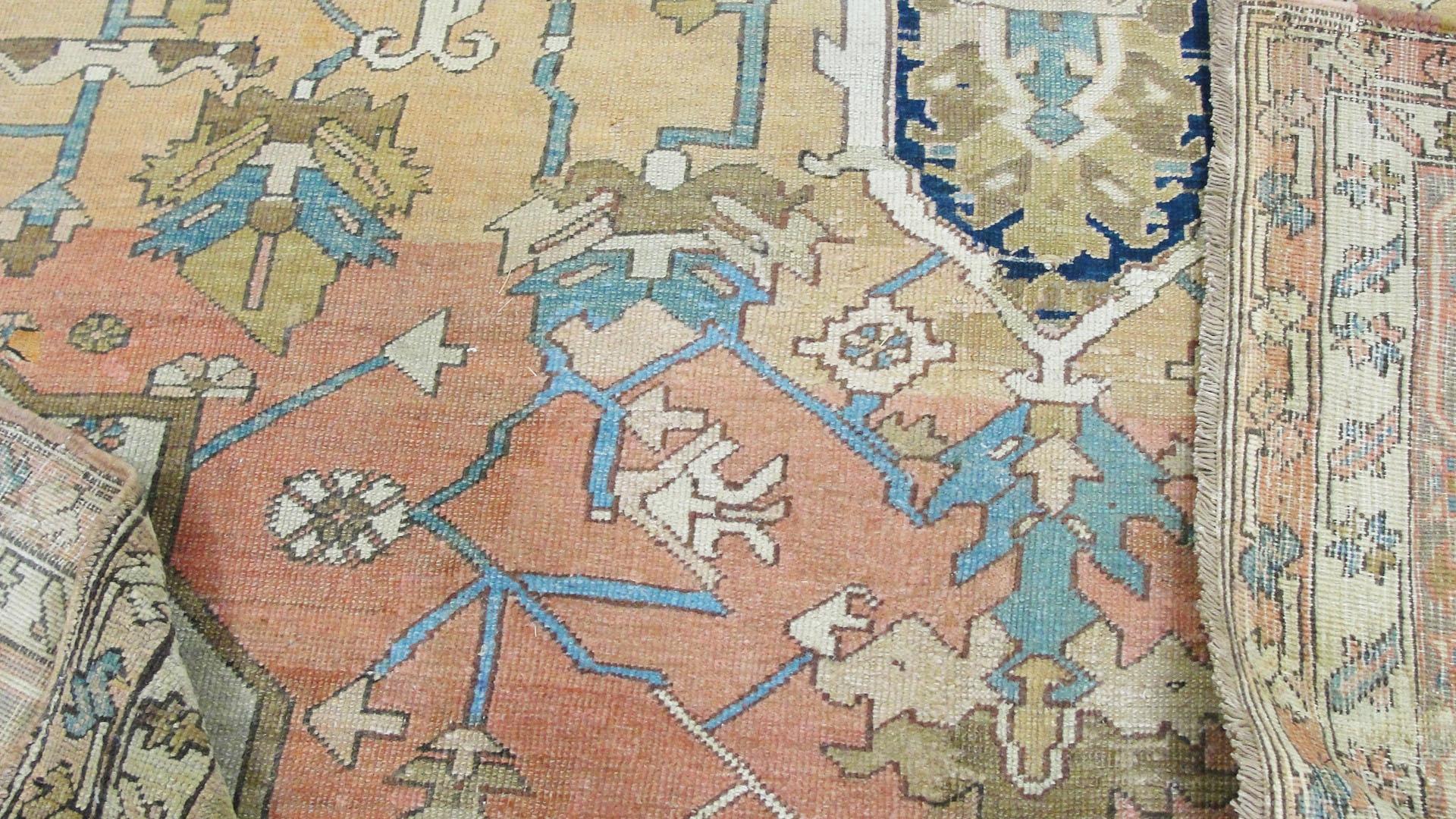 Wool Antique Persian Serapi Carpet