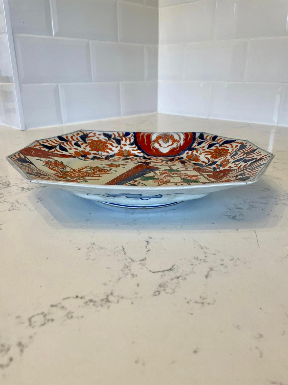 Early 20th Century Unusual Antique Shaped Hand Painted Imari Dish