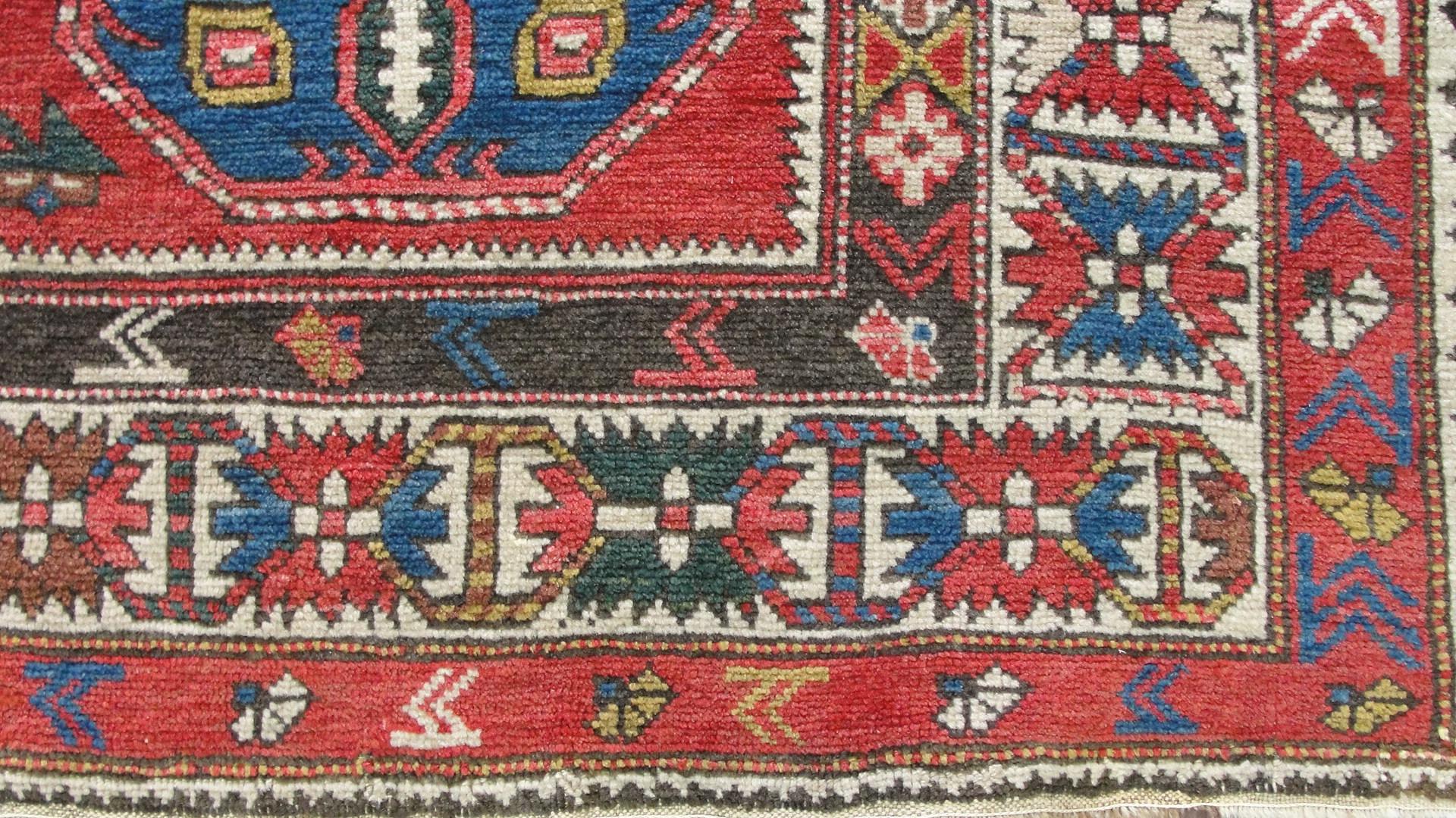 Hand-Knotted Antique Shirvan/ Kazak Caucasian Rug, 4'5