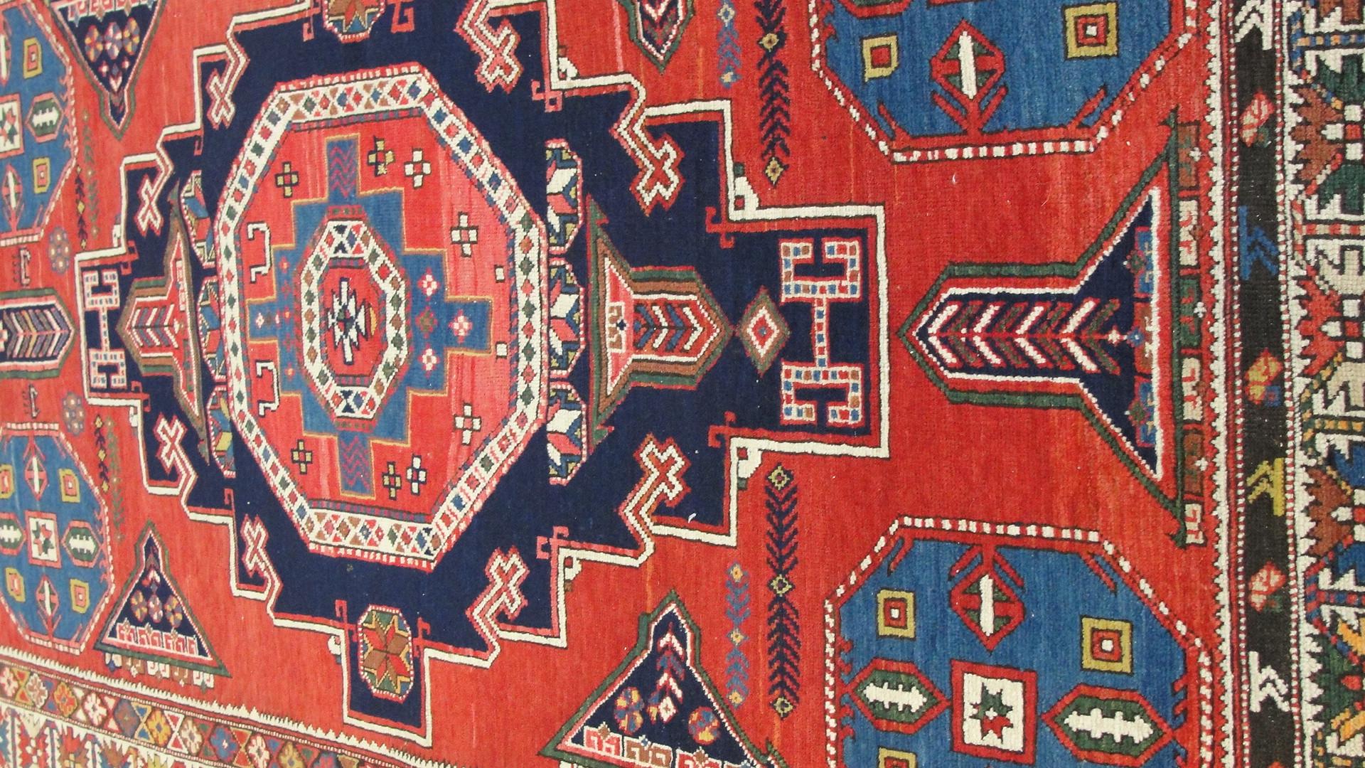 20th Century Antique Shirvan/ Kazak Caucasian Rug, 4'5