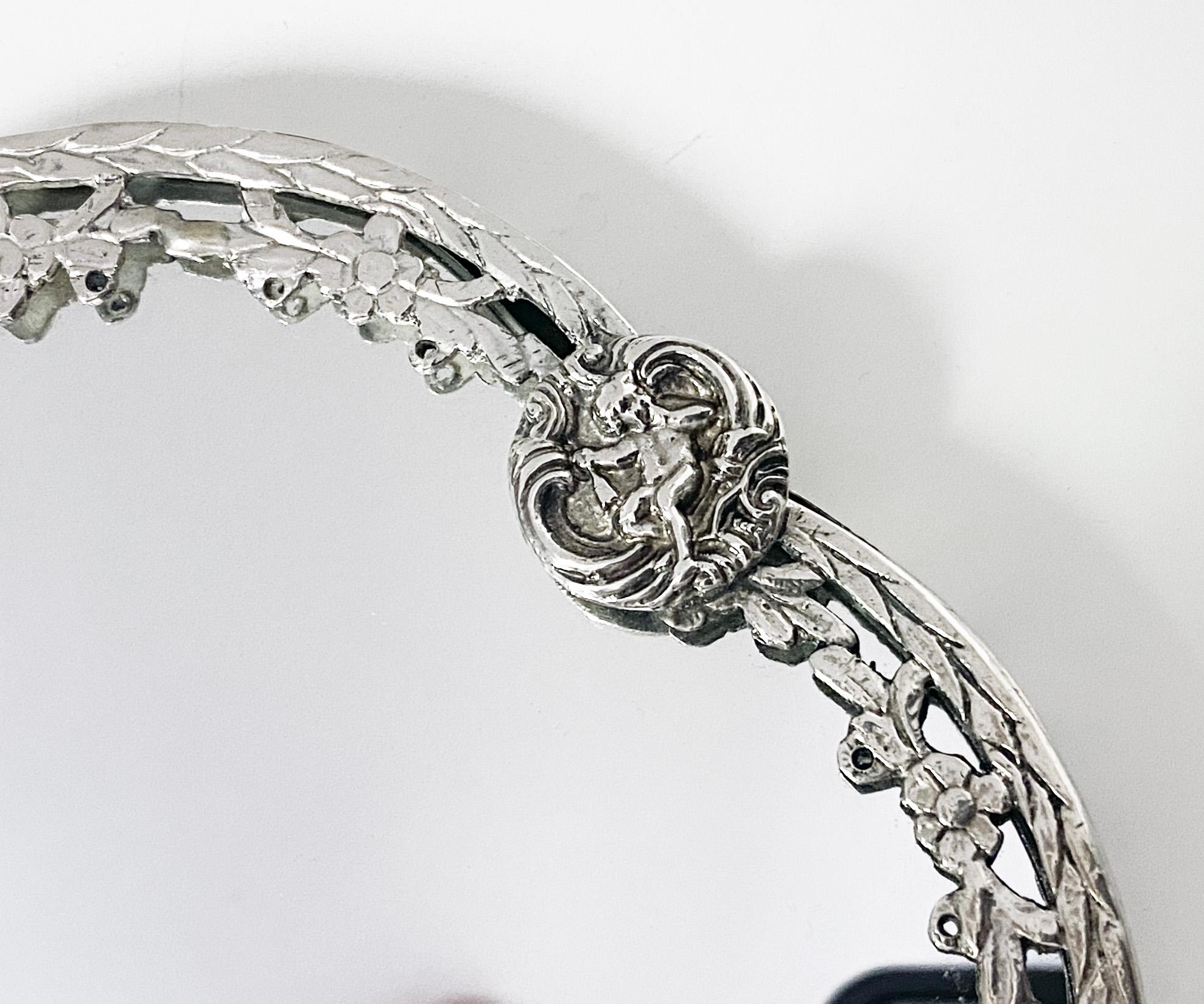 Ungewöhnlicher antiker Handspiegel aus Silber, London 1880, Robert Humphries im Angebot 3