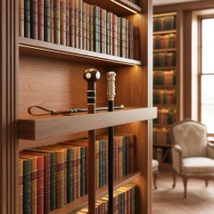 Unusual Antique Telescopic Gadget Cane with Ebonized Walking Stick