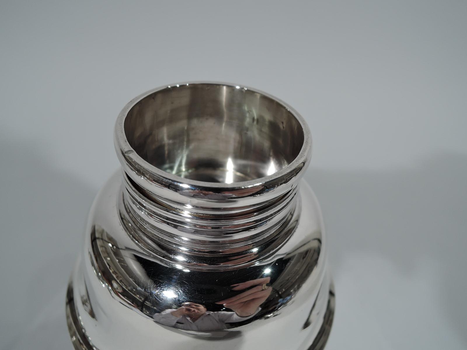 Unusual Antique Tiffany Sterling Silver Cocktail Shaker In Good Condition In New York, NY
