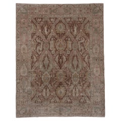 Tapis turc ancien et inhabituel Sivas, tons bruns et verts, motif dragon