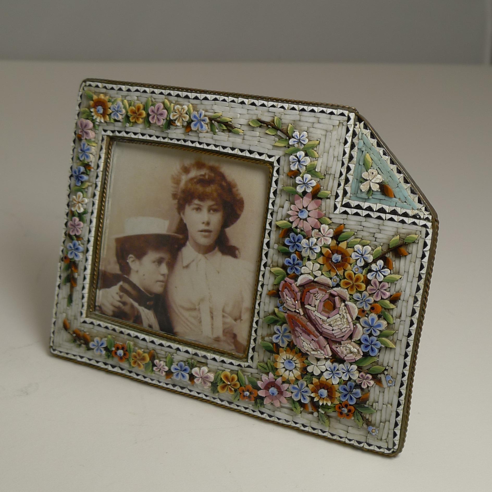 A charming and unusual Italian Micro-Mosaic photograph or picture frame with its 