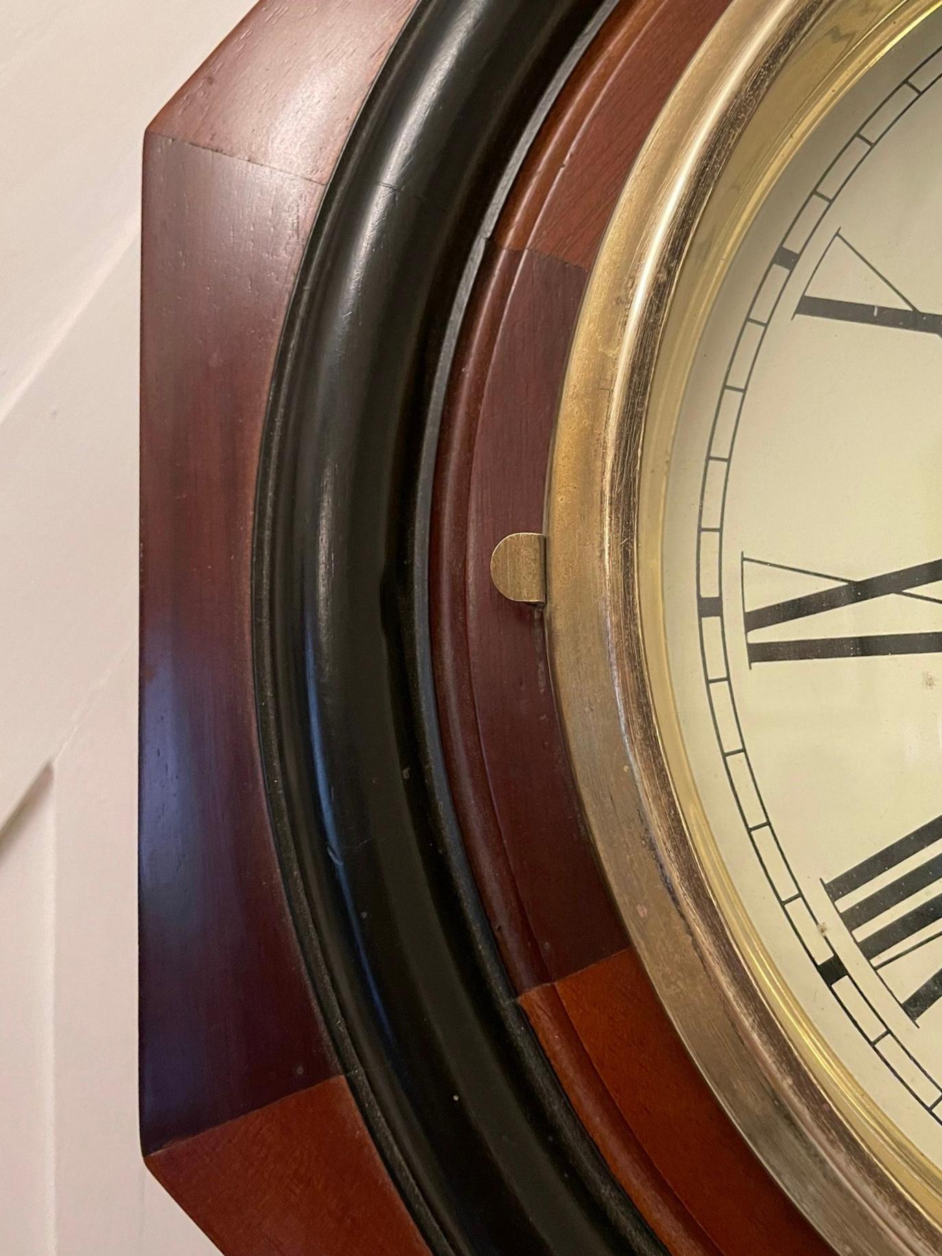 Unusual Antique Victorian 31 Day Regulator Wall Clock In Good Condition In Suffolk, GB
