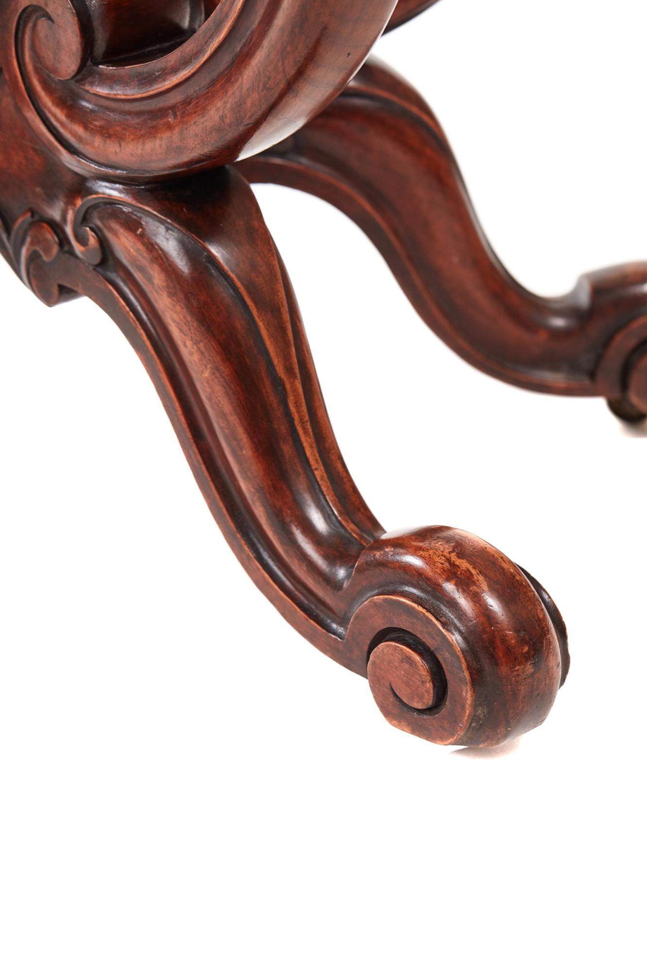 Unusual Antique Victorian Burr Walnut Basket Base Card Table For Sale 1