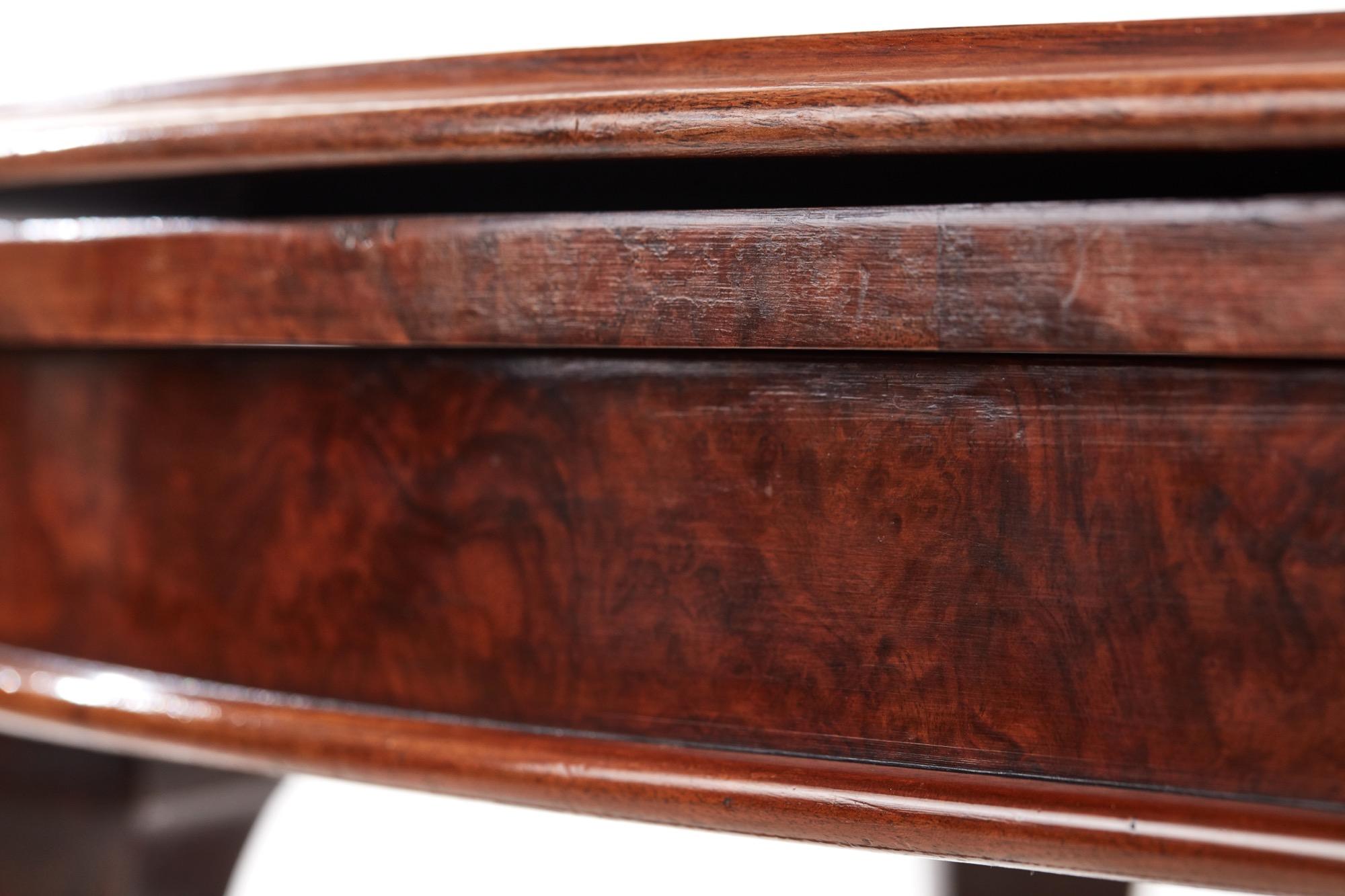 Unusual Antique Victorian Burr Walnut Basket Base Card Table For Sale 3