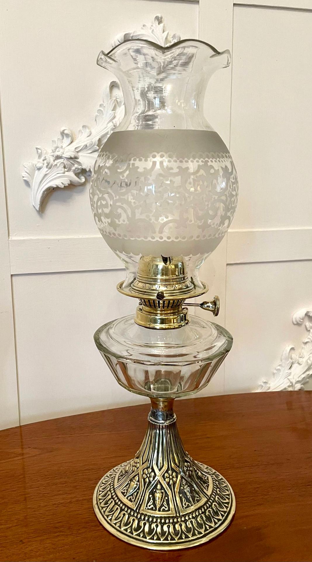 Unusual Antique Victorian Chimneyless Ornate Oil Lamp 3