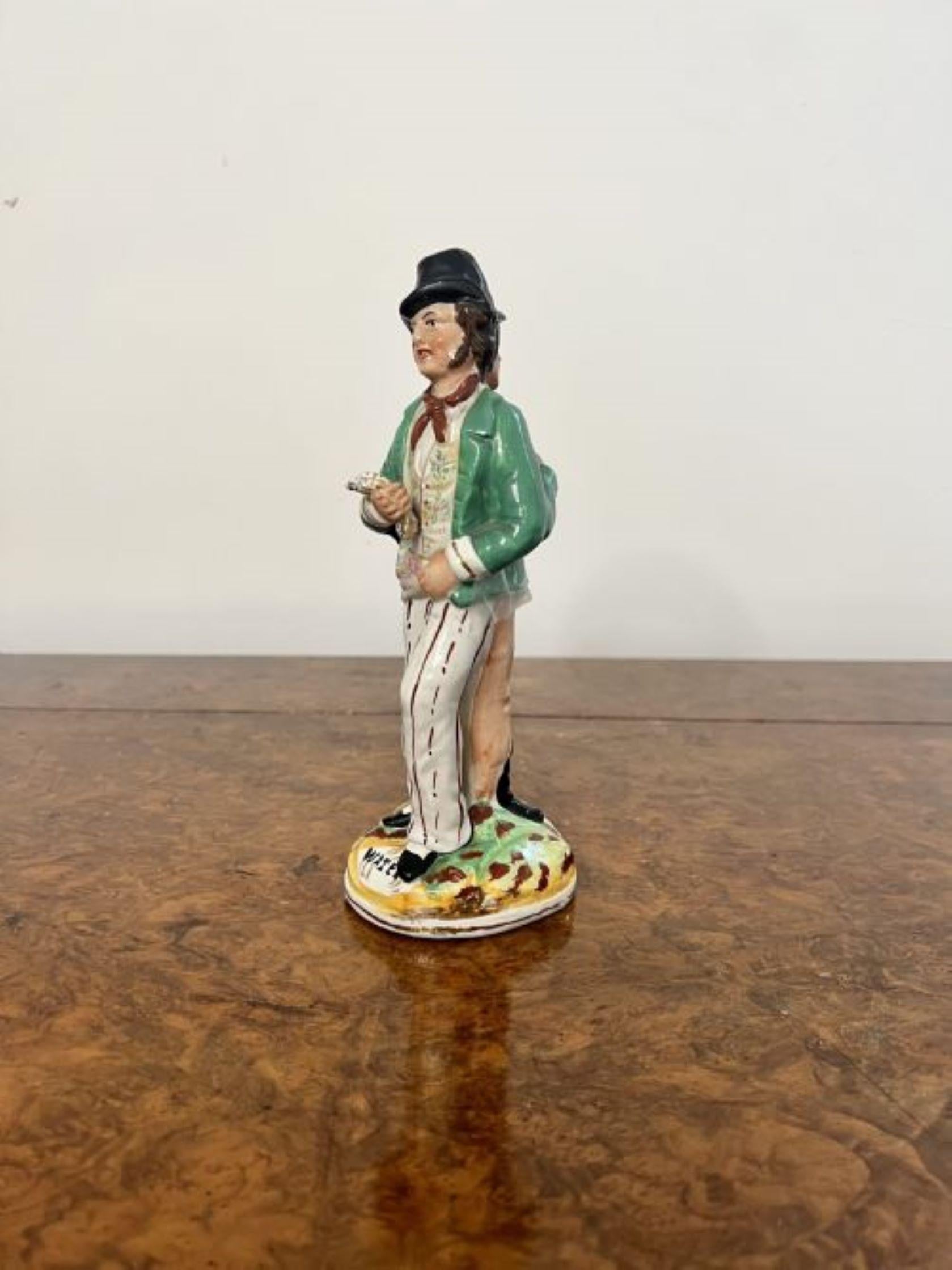 Unusual antique Victorian double sided Staffordshire figure  1