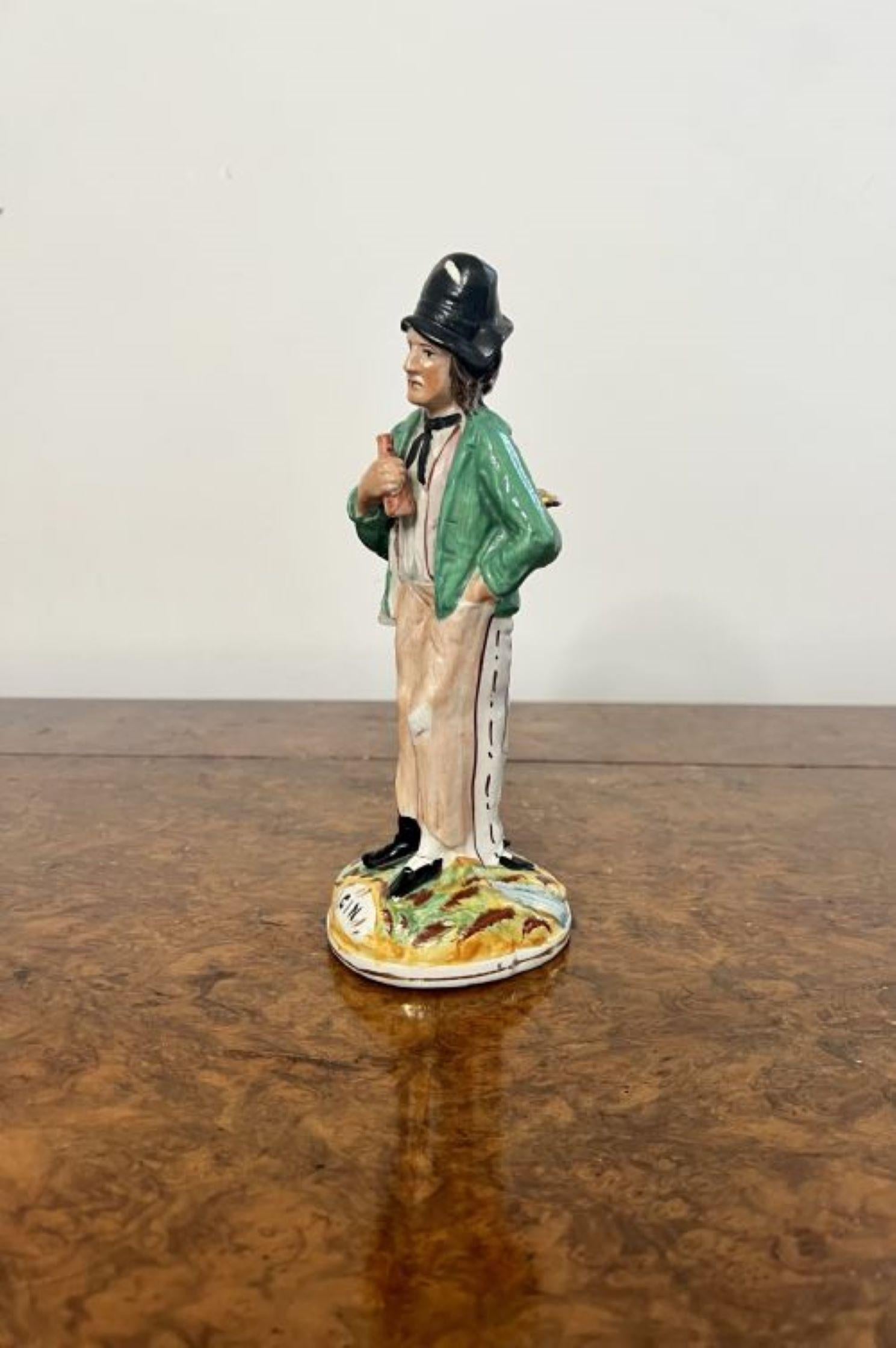Unusual antique Victorian double sided Staffordshire figure  2
