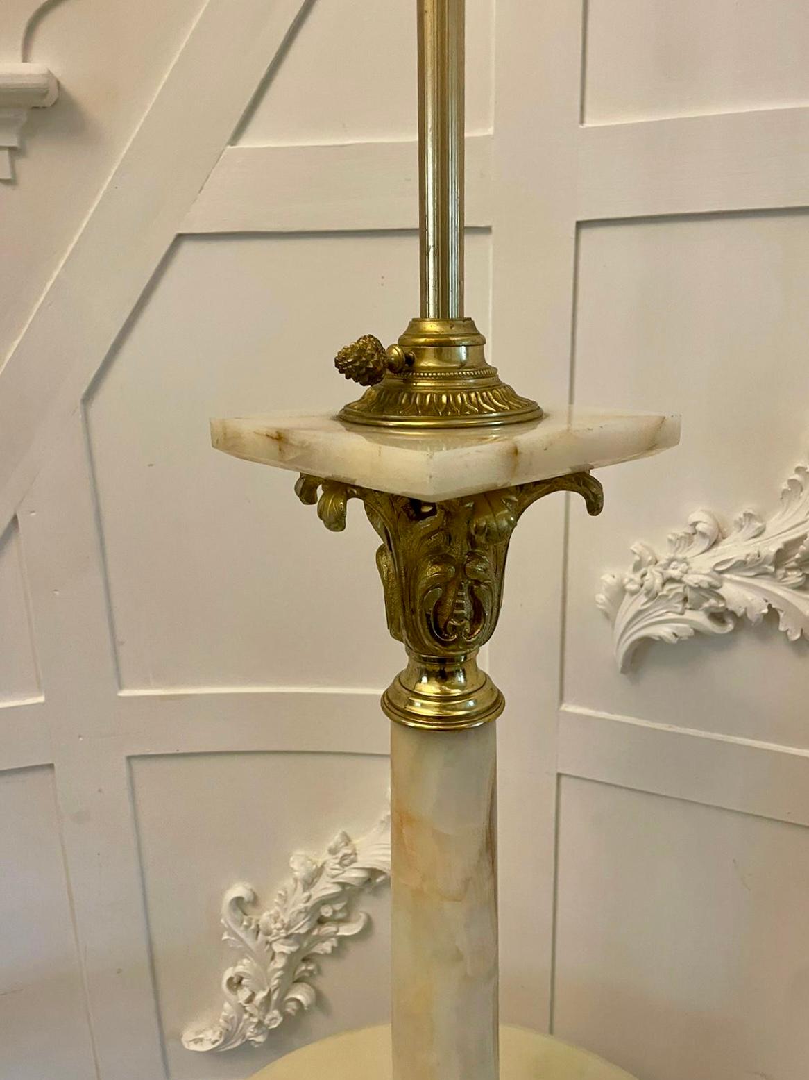 Unusual Antique Victorian French Onyx and Ormolu Extending Floor Lamp 5