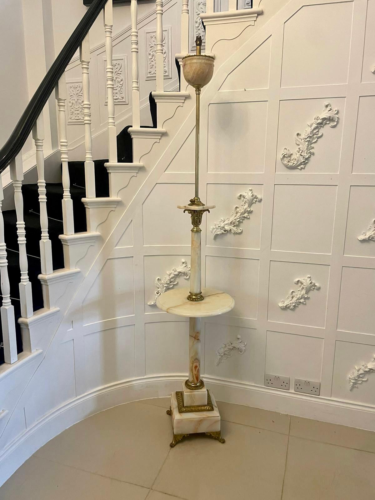 Unusual Antique Victorian French Onyx and Ormolu Extending Floor Lamp 6