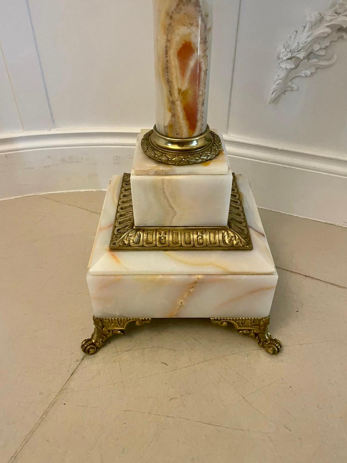 19th Century Unusual Antique Victorian French Onyx and Ormolu Extending Floor Lamp