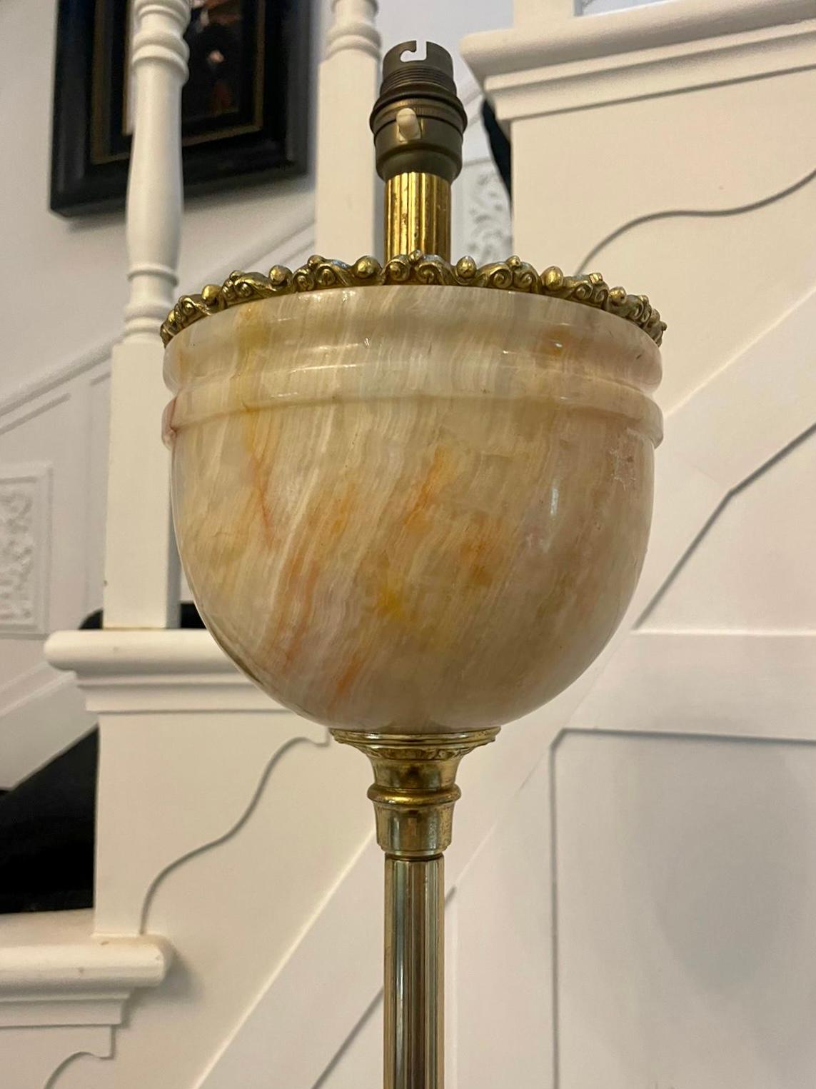 Unusual Antique Victorian French Onyx and Ormolu Extending Floor Lamp 3